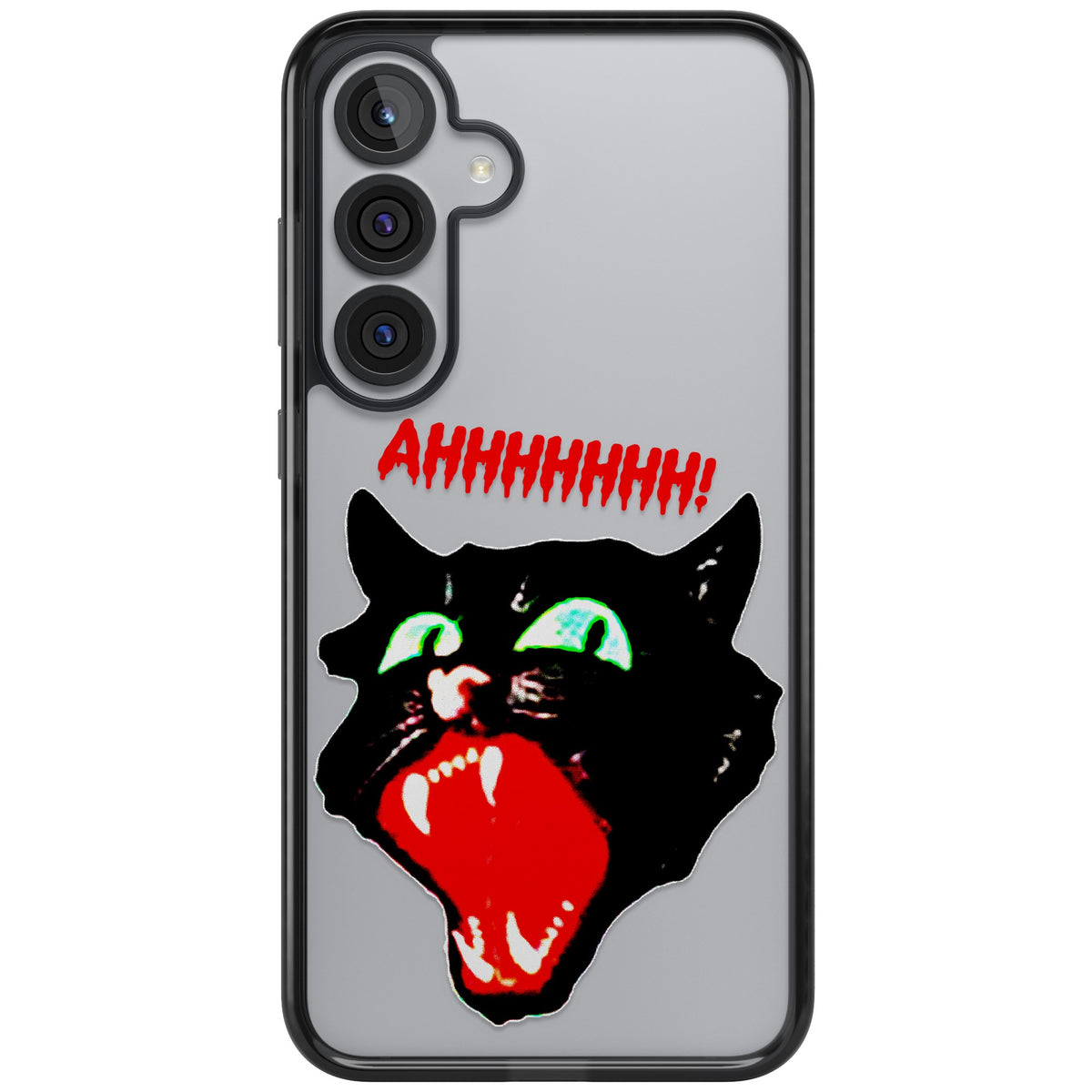 AHH! Cat Samsung S25 Plus / Samsung S26 / Samsung S26 Plus Impact Black Phone Case front