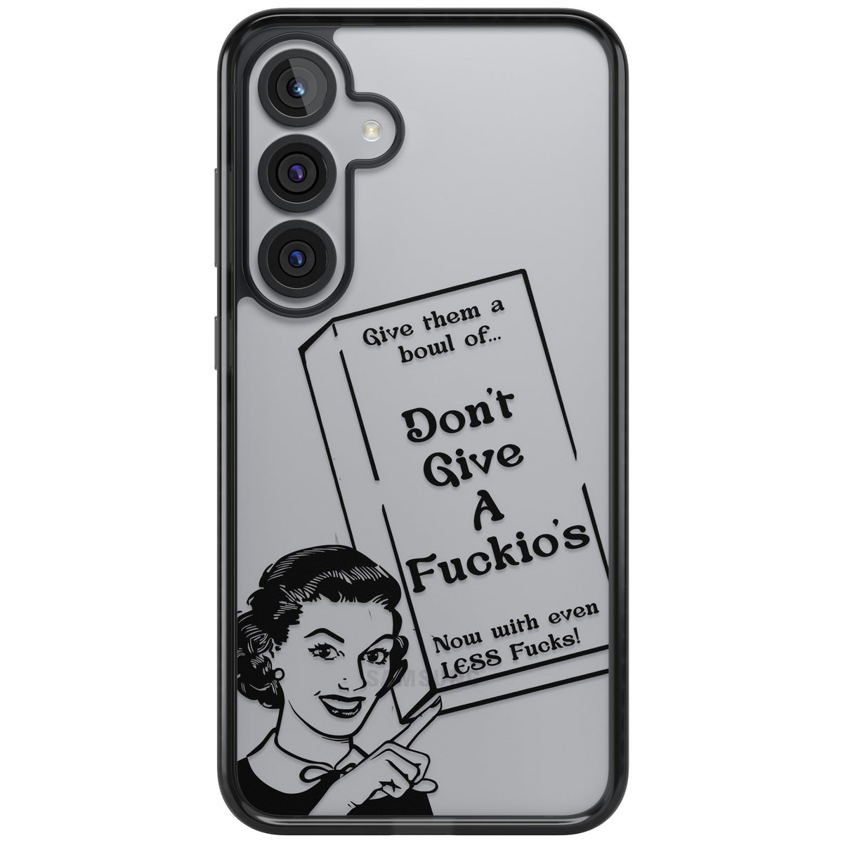 Dont Give A F Ckios Cereal Samsung S25 Plus / Samsung S26 / Samsung S26 Plus Impact Black Phone Case front