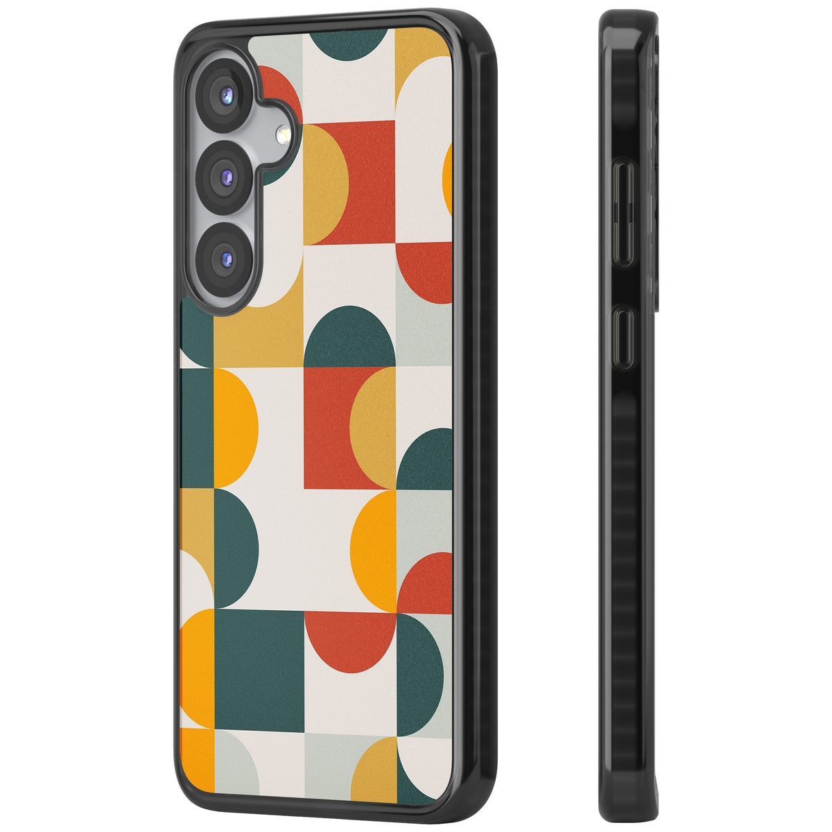 Retro Color Blocks Samsung S25 / Samsung S25 Plus / Samsung S26 / Samsung S26 Plus Impact Black Phone Case side