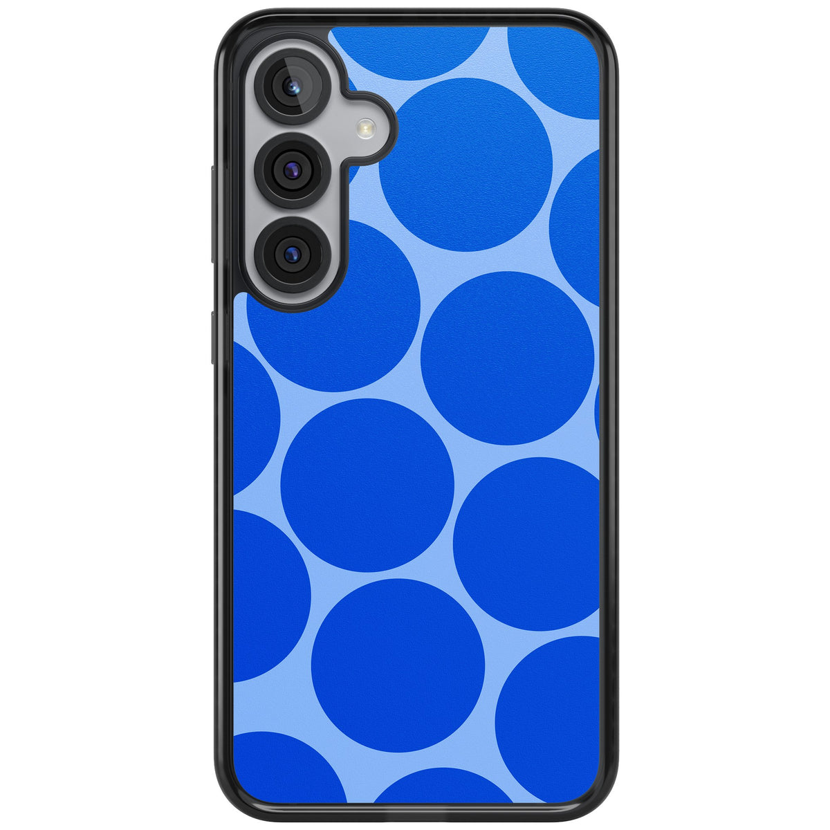Retro Blue Circles Samsung S25 Plus / Samsung S26 / Samsung S26 Plus Impact Black Phone Case front