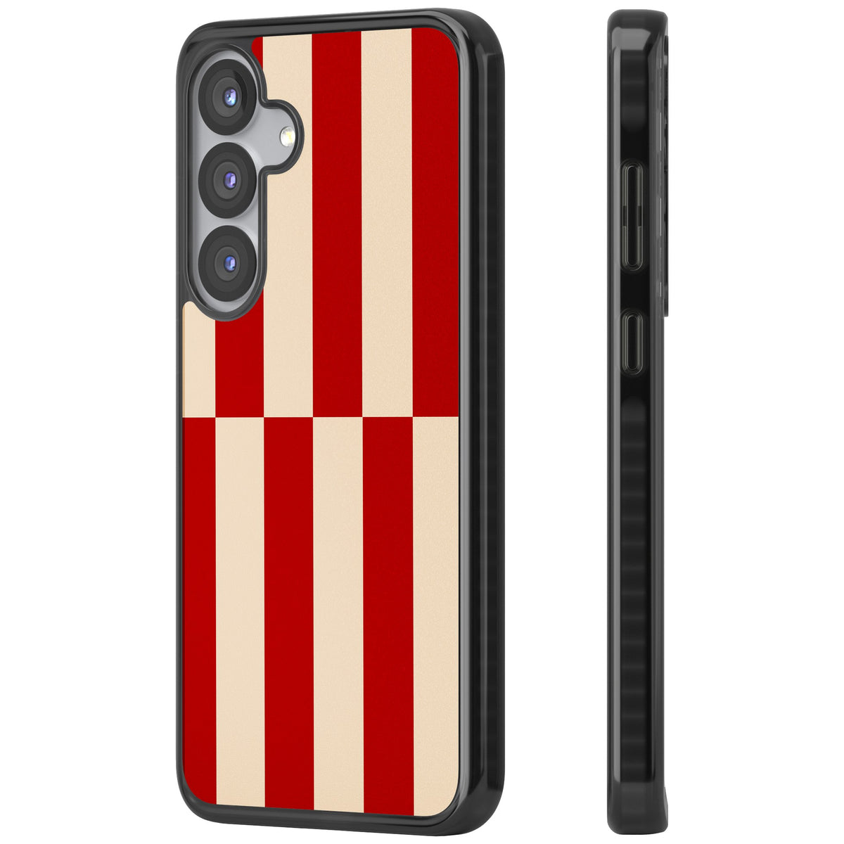 Rouge Stripes Samsung S25 / Samsung S25 Plus / Samsung S26 / Samsung S26 Plus Impact Black Phone Case side