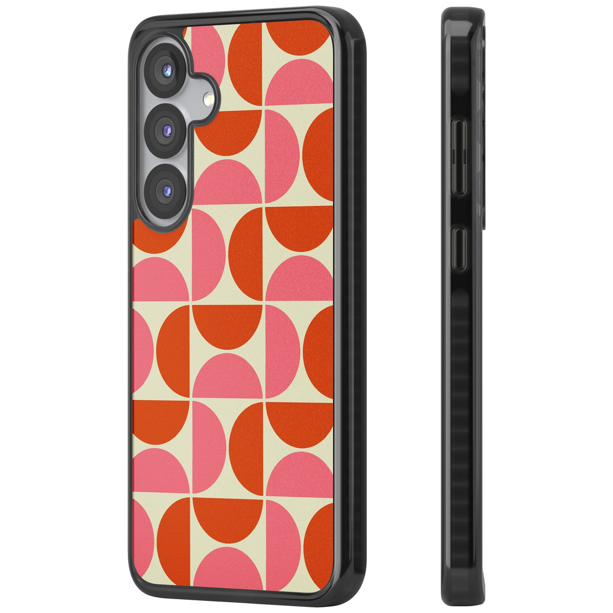 Boho Bauhaus Samsung S25 / Samsung S25 Plus / Samsung S26 / Samsung S26 Plus Impact Black Phone Case side