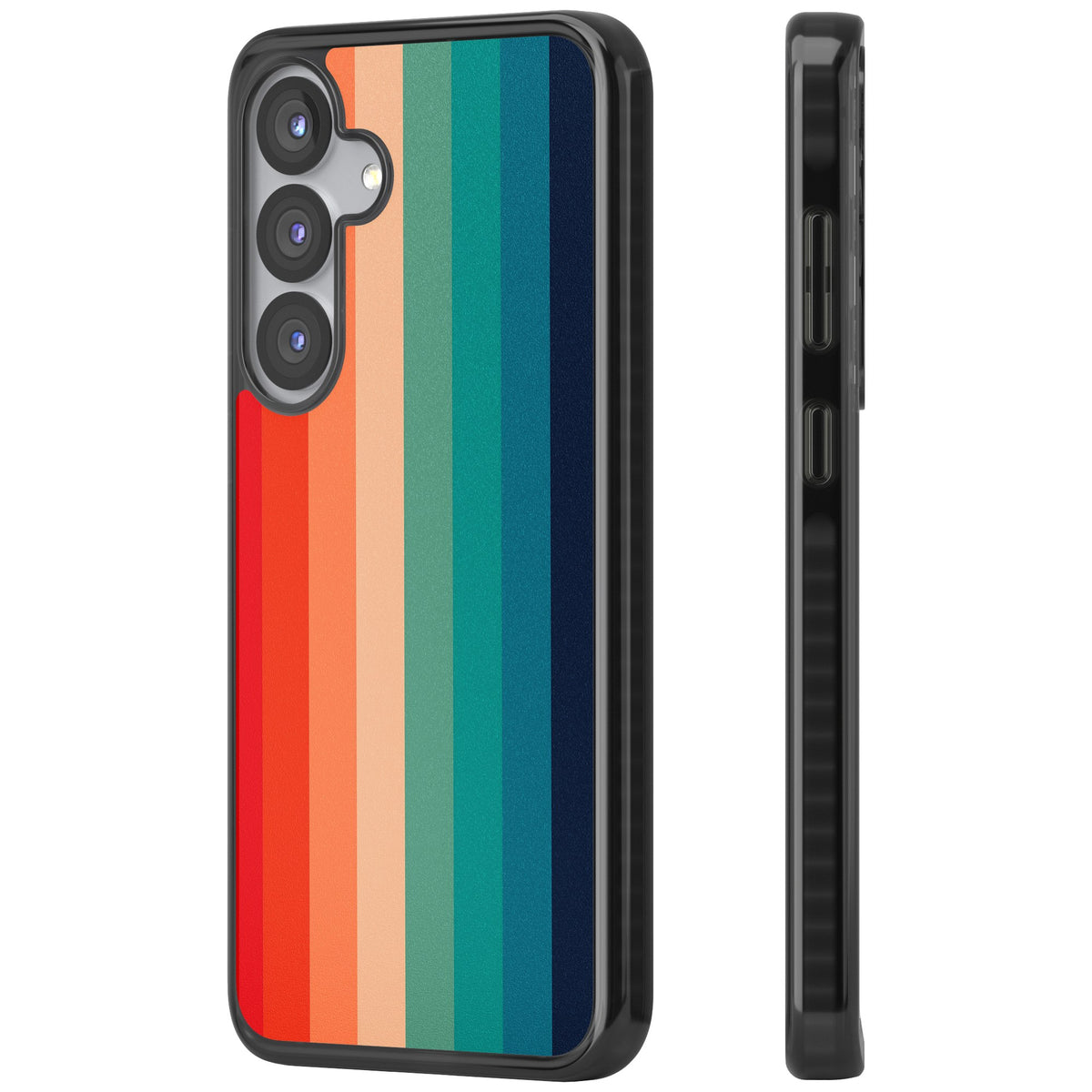 Retro Spectrum Samsung S25 / Samsung S25 Plus / Samsung S26 / Samsung S26 Plus Impact Black Phone Case side
