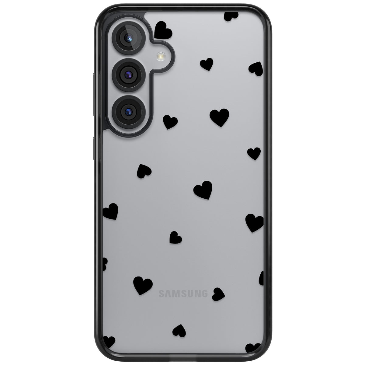 Black Hearts Samsung S25 Plus / Samsung S26 / Samsung S26 Plus Impact Black Phone Case front