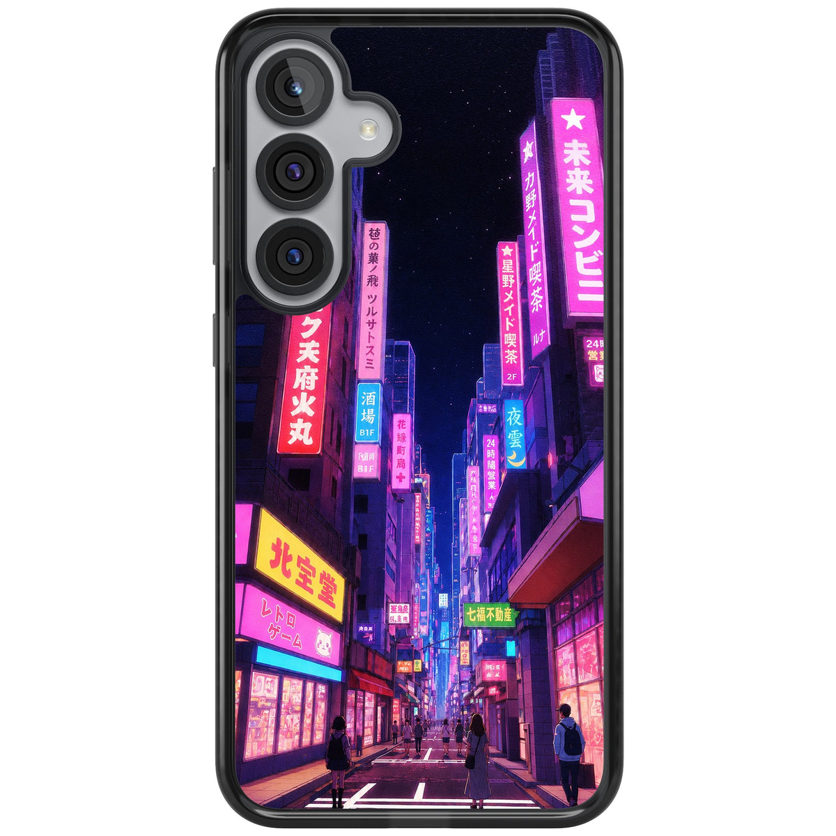 Shibuya At Night Samsung S25 Plus / Samsung S26 / Samsung S26 Plus Impact Black Phone Case front