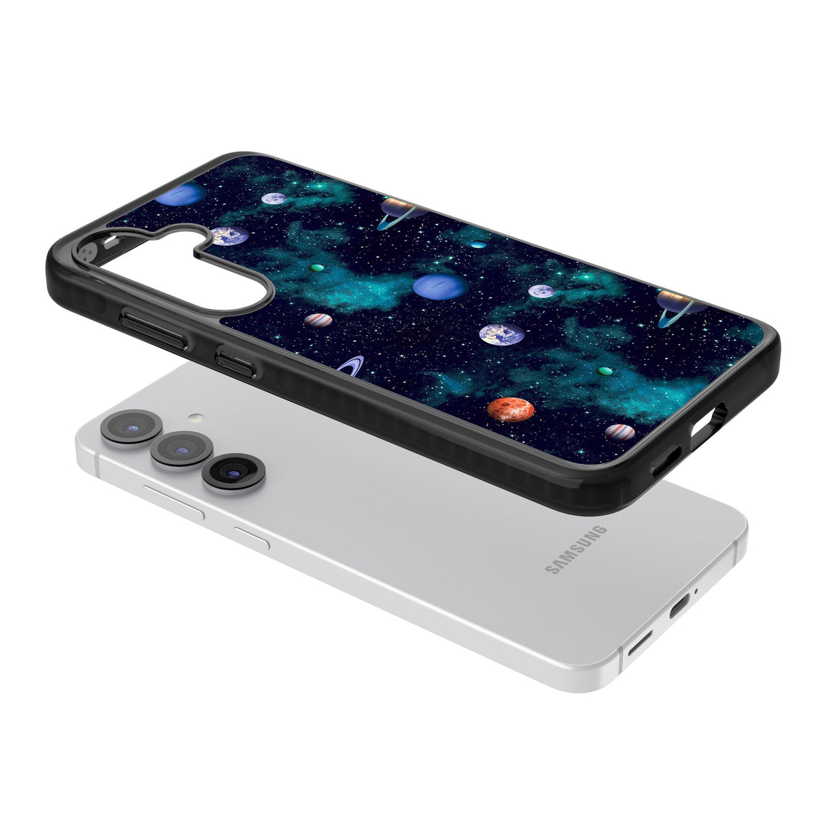 Deep Space Samsung S25 / Samsung S25 Plus / Samsung S26 / Samsung S26 Plus Impact Black Phone Case angled