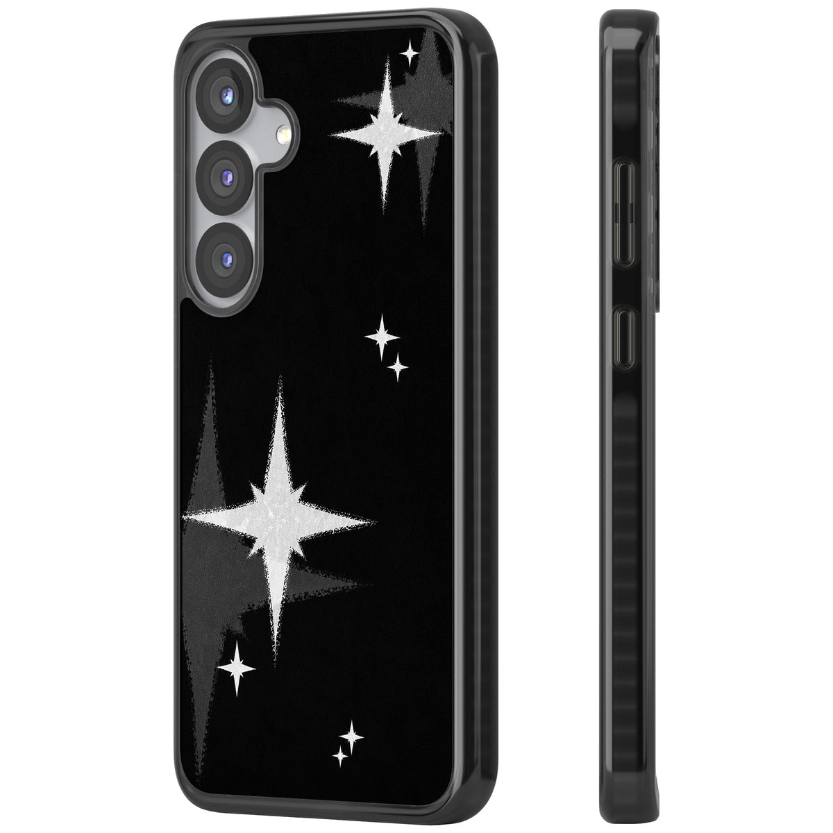Black Sparkle Samsung S25 / Samsung S25 Plus / Samsung S26 / Samsung S26 Plus Impact Black Phone Case side