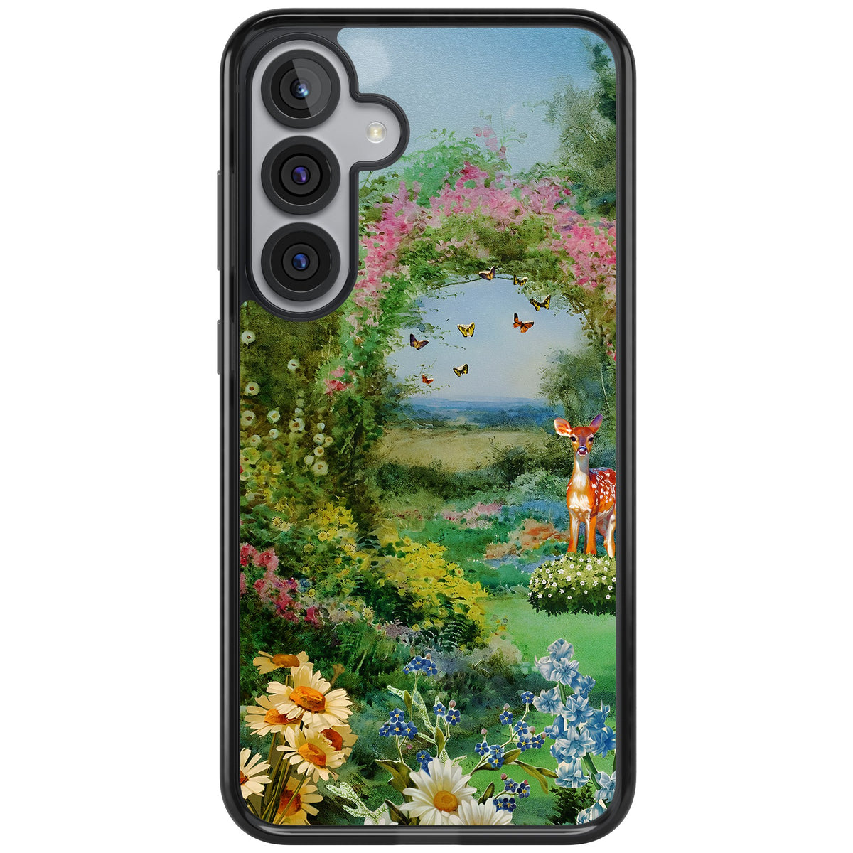 Flourishing Meadow Samsung S25 Plus / Samsung S26 / Samsung S26 Plus Impact Black Phone Case front