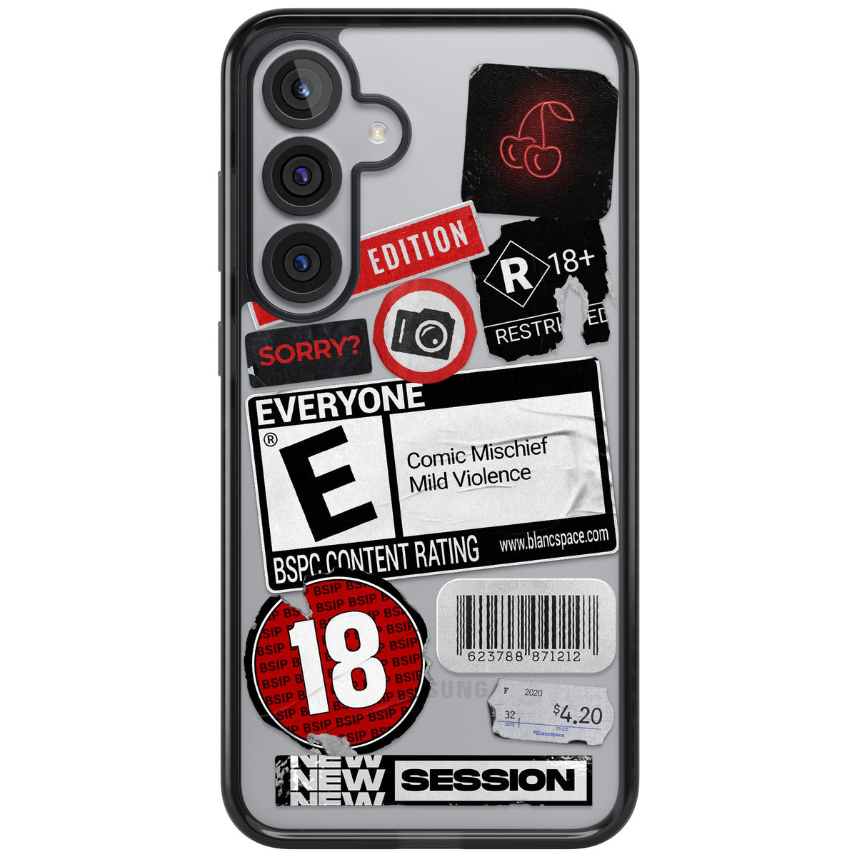 Parental Advisory Samsung S25 Plus / Samsung S26 / Samsung S26 Plus Impact Black Phone Case front