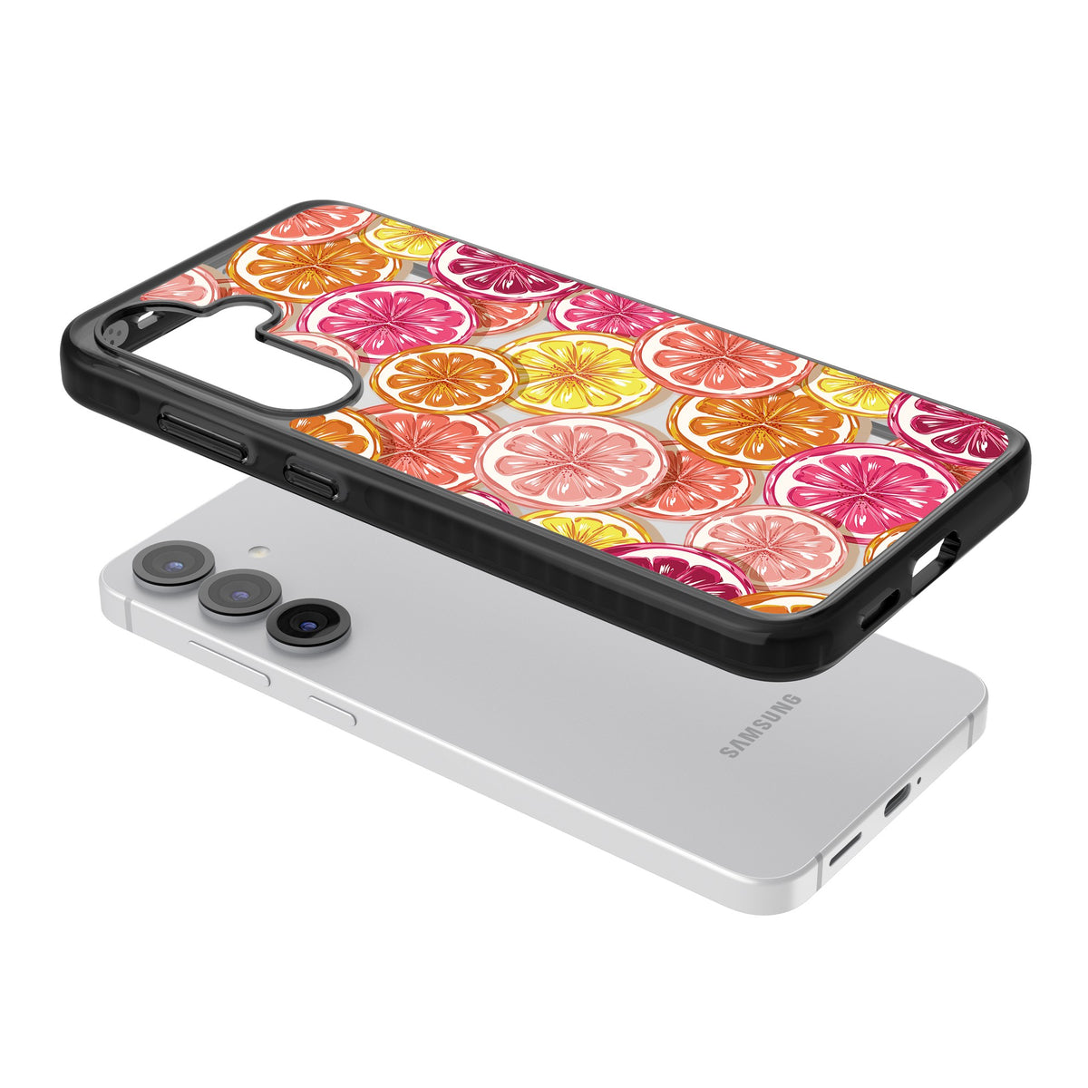 Citrus Fiesta Samsung S25 / Samsung S25 Plus / Samsung S26 / Samsung S26 Plus Impact Black Phone Case angled