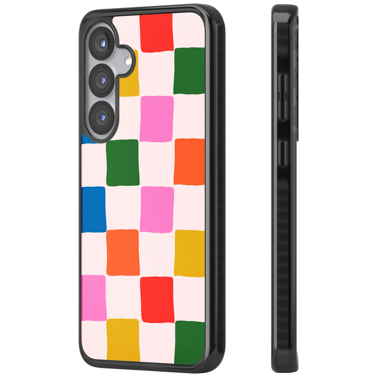 Colour Checked Samsung S25 / Samsung S25 Plus / Samsung S26 / Samsung S26 Plus Impact Black Phone Case side