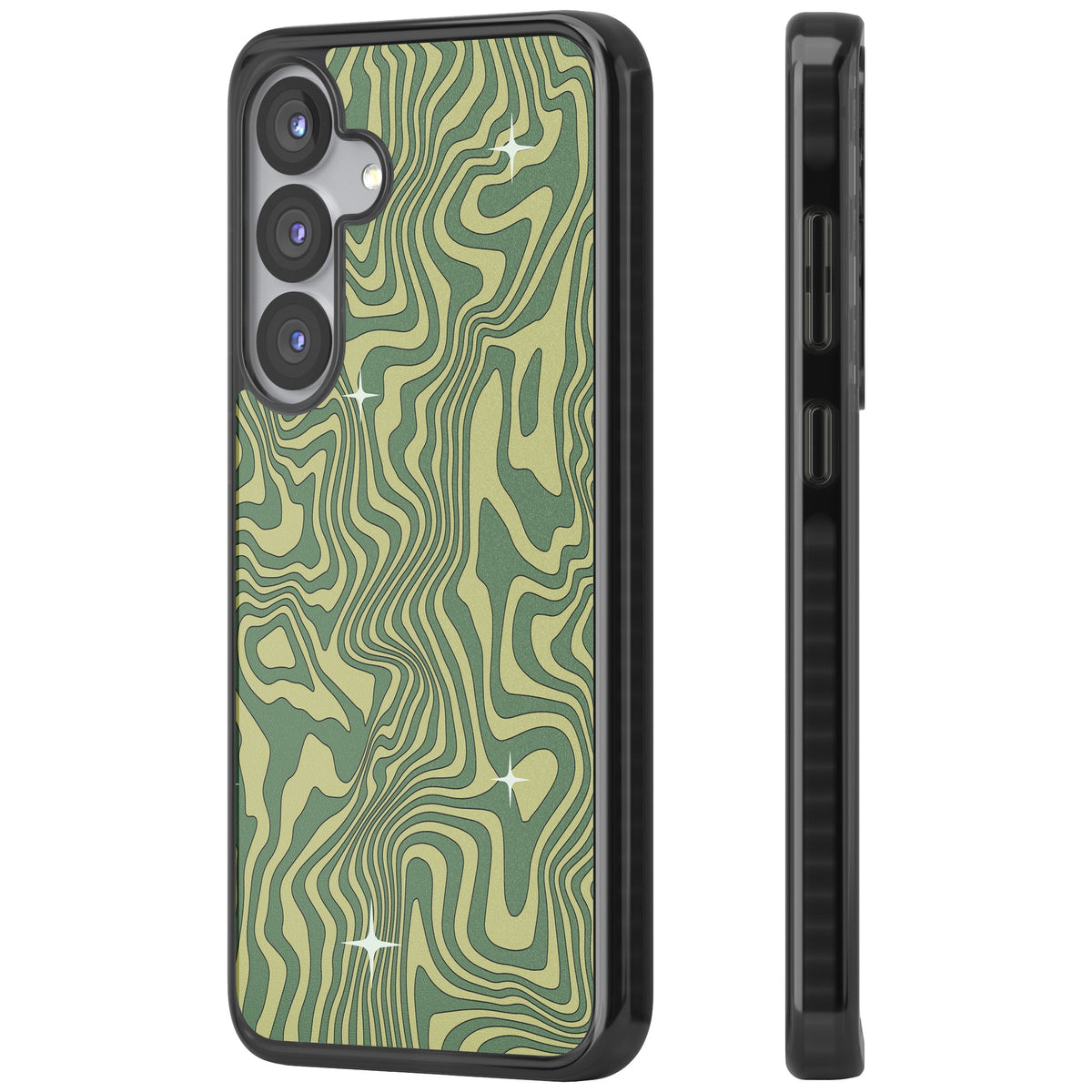 Sage Ripple Samsung S25 / Samsung S25 Plus / Samsung S26 / Samsung S26 Plus Impact Black Phone Case side