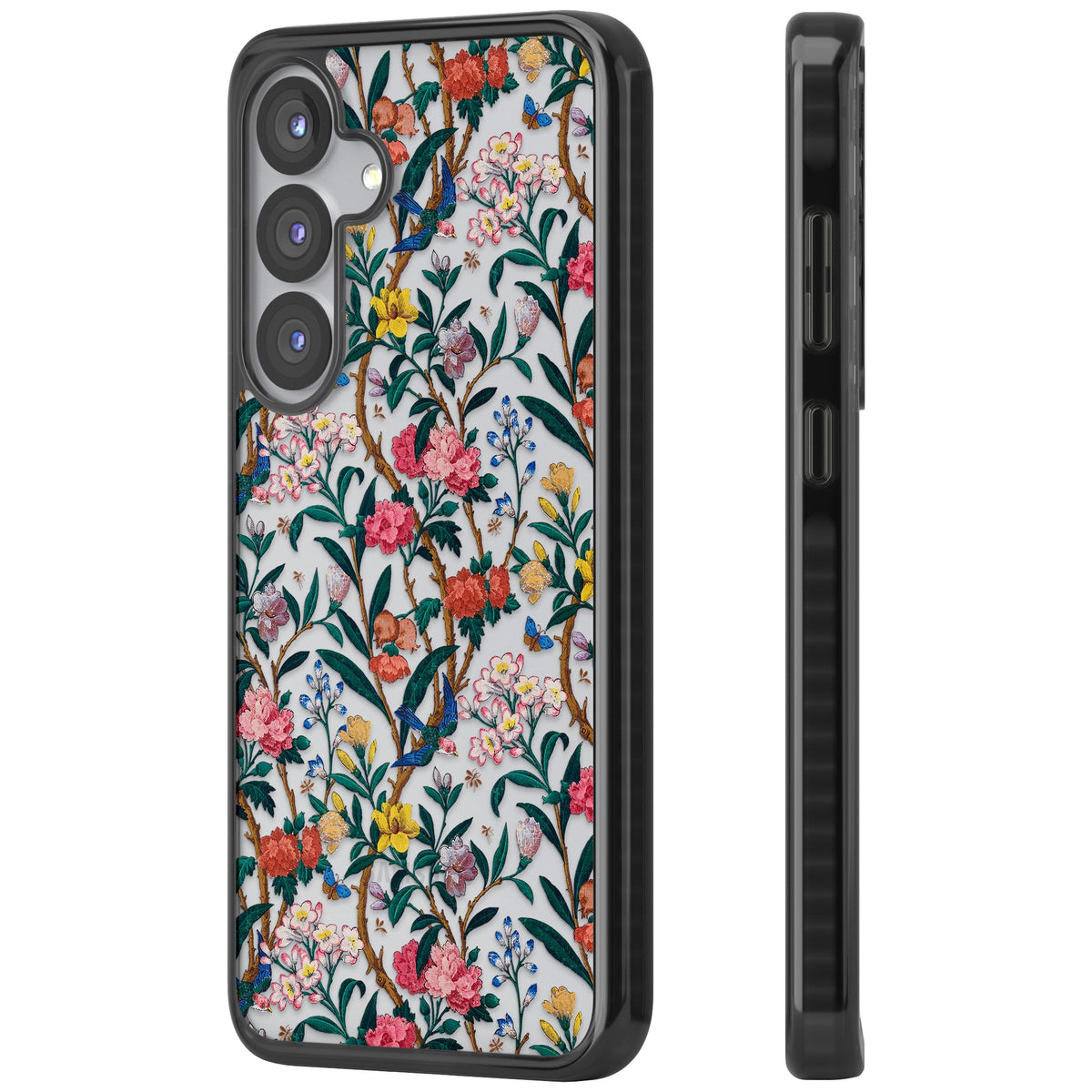 Vines & Flowers Samsung S25 / Samsung S25 Plus / Samsung S26 / Samsung S26 Plus Impact Black Phone Case side