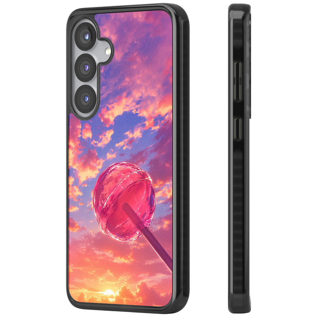 Sugar Sunset Samsung S25 / Samsung S25 Plus / Samsung S26 / Samsung S26 Plus Impact Black Phone Case side