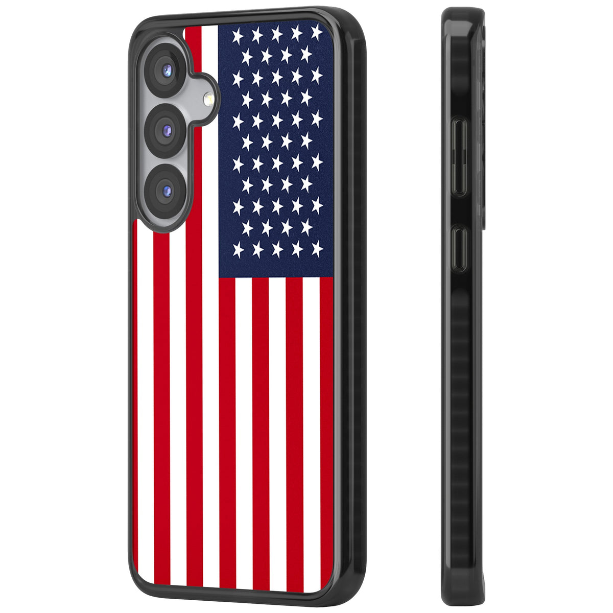 American Flag Samsung S25 / Samsung S25 Plus / Samsung S26 / Samsung S26 Plus Impact Black Phone Case side