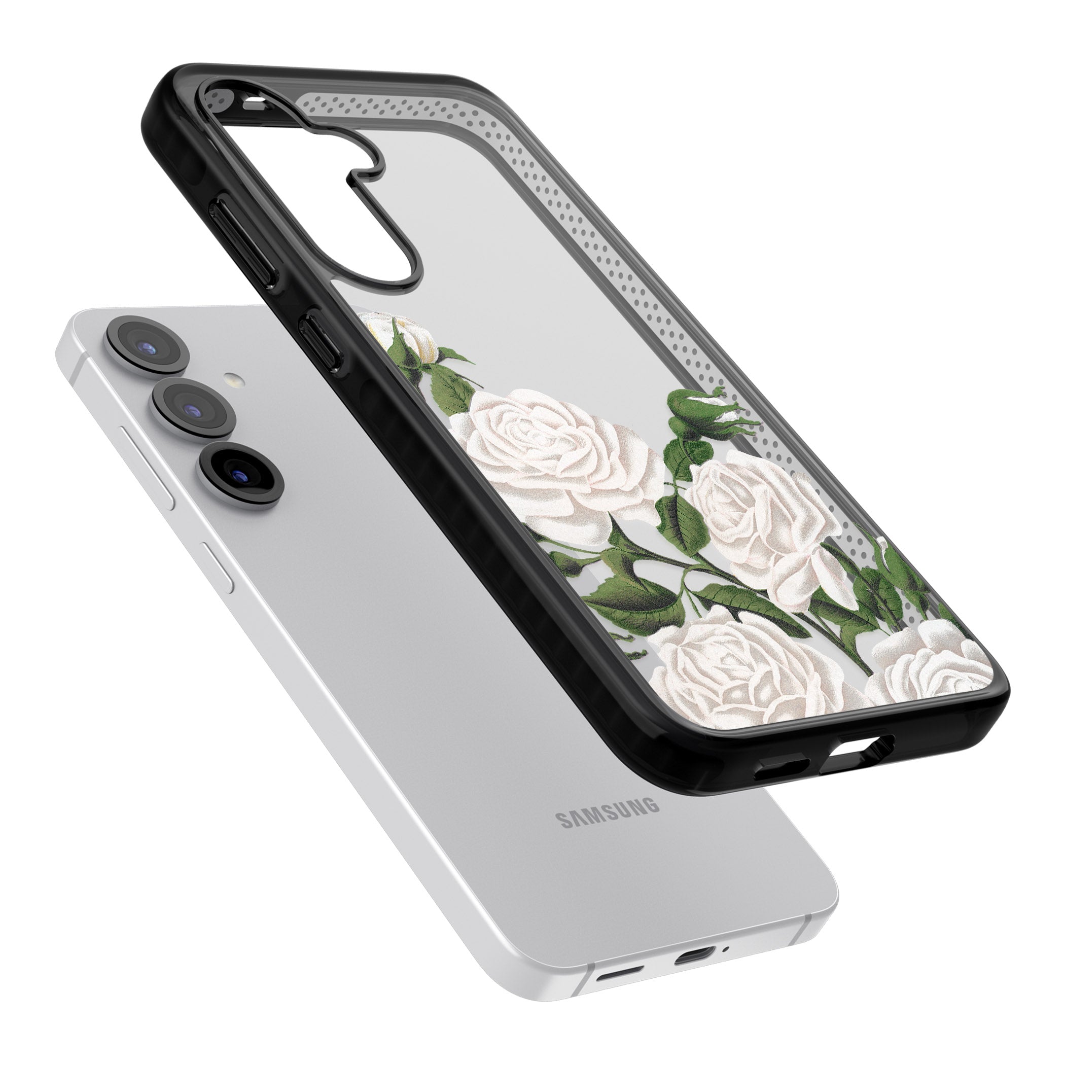 White Vintage Painted Flowers