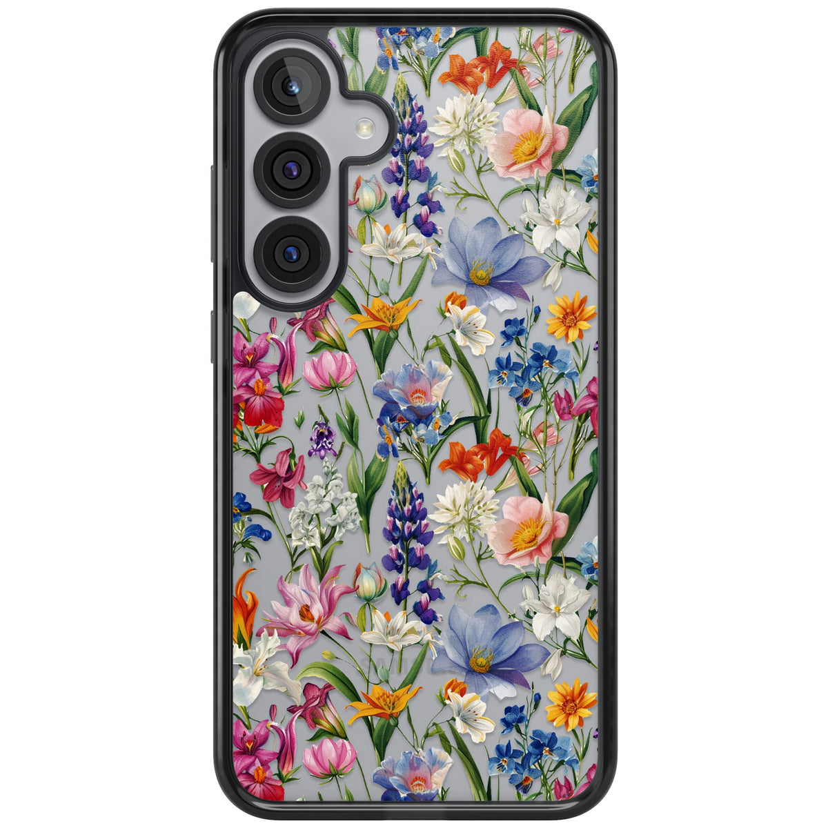 Vintage Wildflowers Samsung S25 Plus / Samsung S26 / Samsung S26 Plus Impact Black Phone Case front