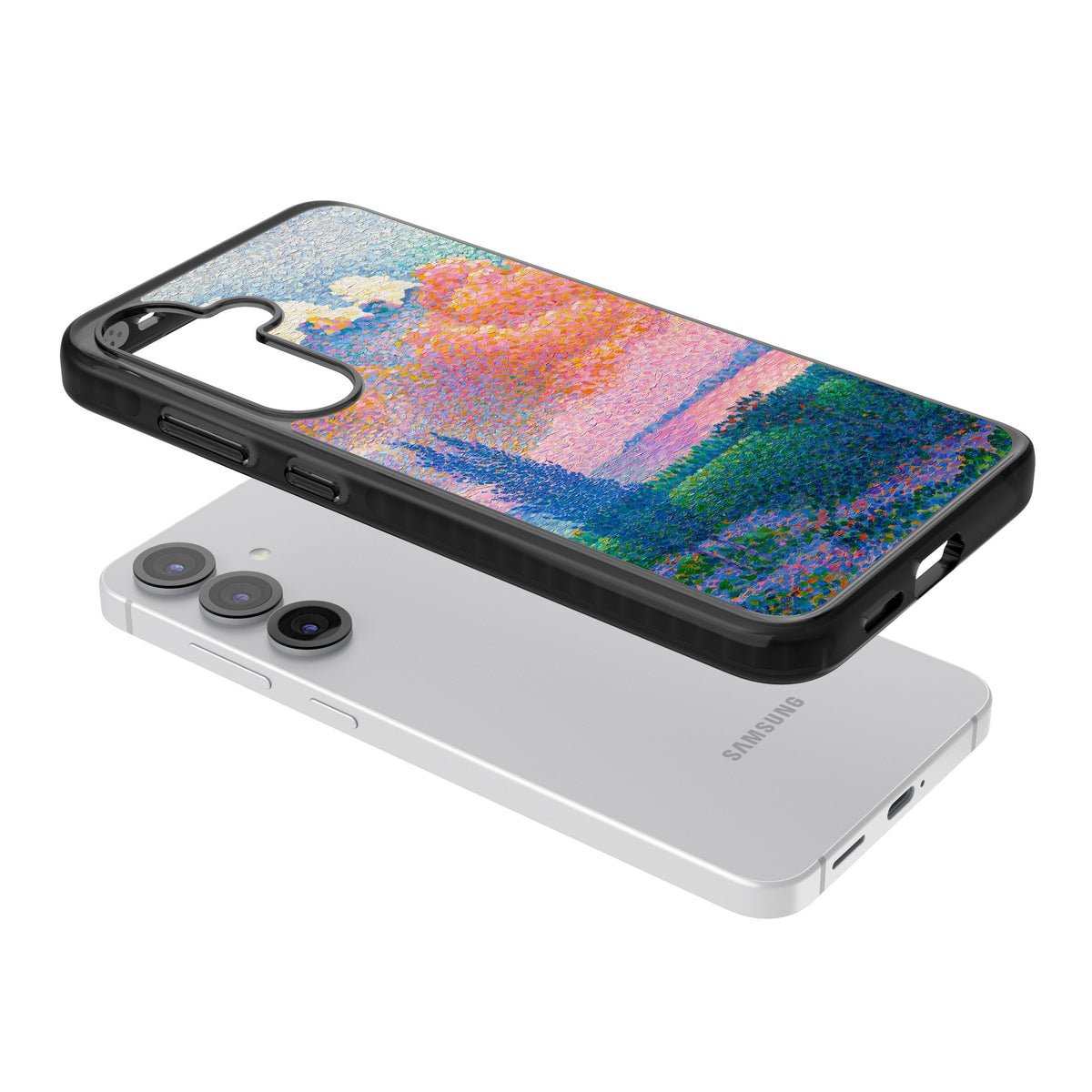 The Pink Cloud Samsung S25 / Samsung S25 Plus / Samsung S26 / Samsung S26 Plus Impact Black Phone Case angled