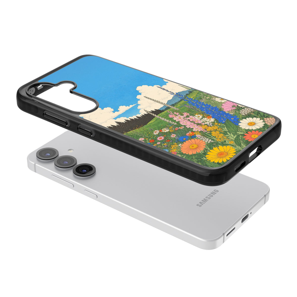 Wildbloom Samsung S25 / Samsung S25 Plus / Samsung S26 / Samsung S26 Plus Impact Black Phone Case angled