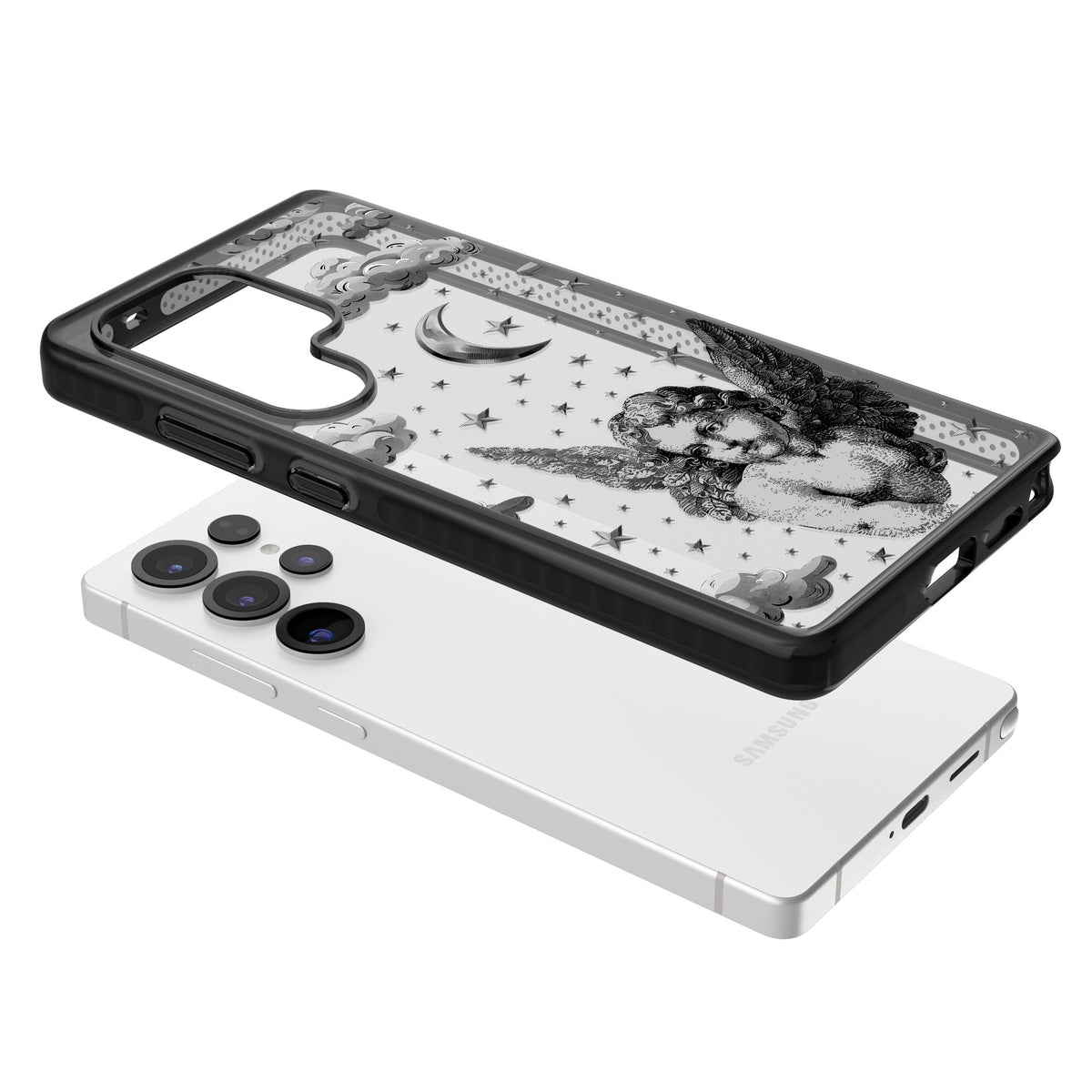 Celestial Cherub Samsung S25 Ultra / Samsung S26 Ultra Impact Black Phone Case angled