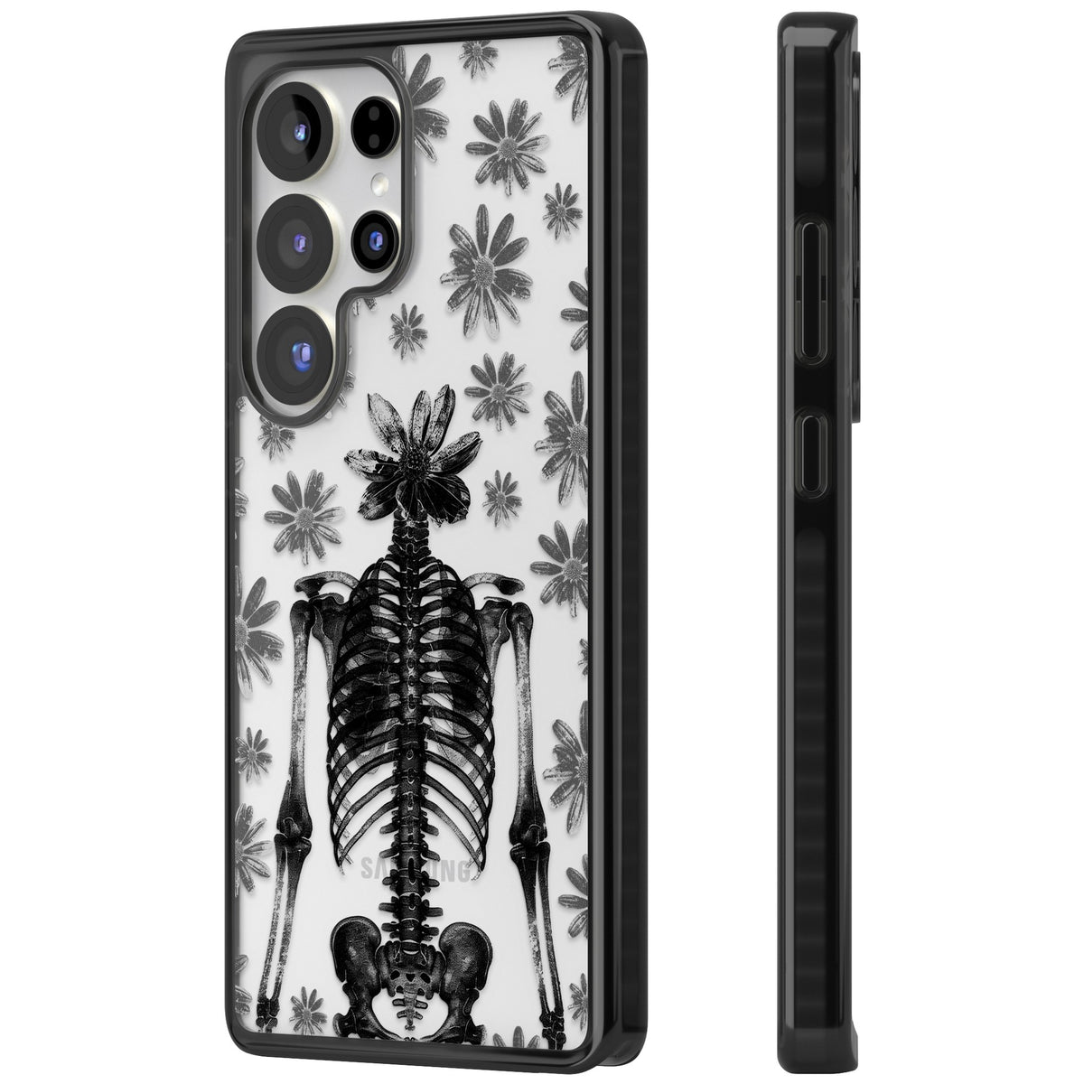 Skeleton Flower Samsung S25 Ultra / Samsung S26 Ultra Impact Black Phone Case side