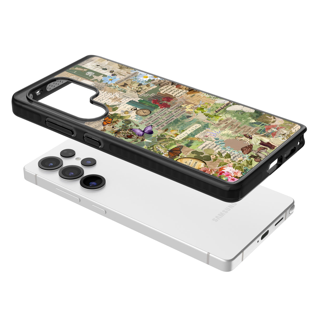 Enchanted Collage Samsung S25 Ultra / Samsung S26 Ultra Impact Black Phone Case angled