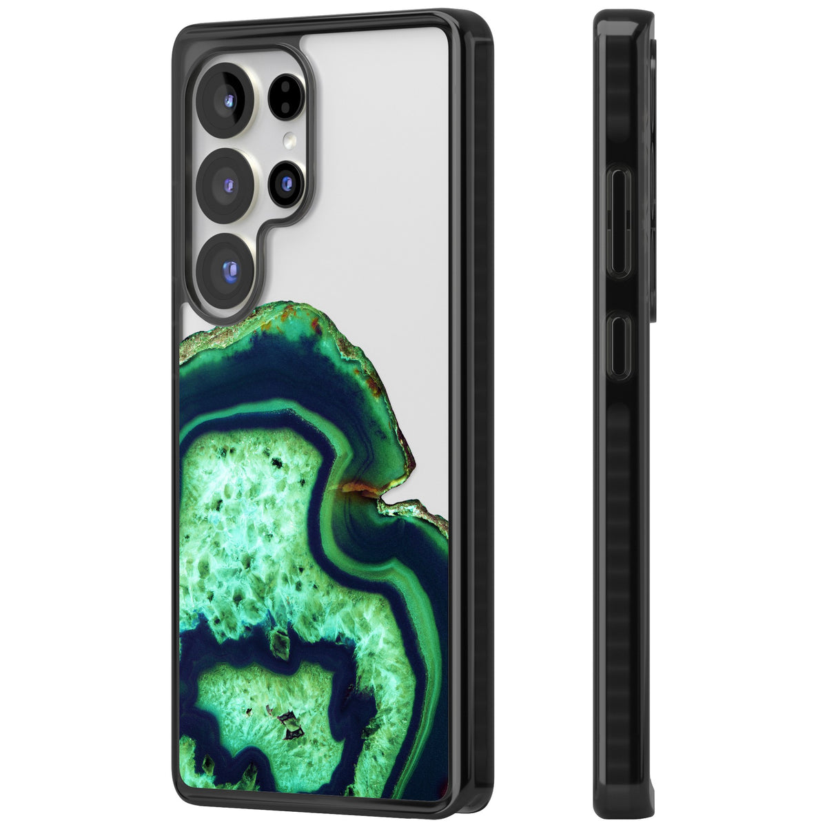 Emerald Agate Slice Samsung S25 Ultra / Samsung S26 Ultra Impact Black Phone Case side