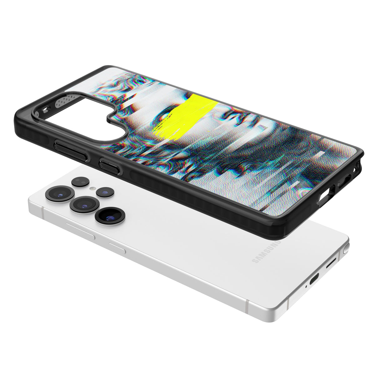 Glitched Fragment Samsung S25 Ultra / Samsung S26 Ultra Impact Black Phone Case angled