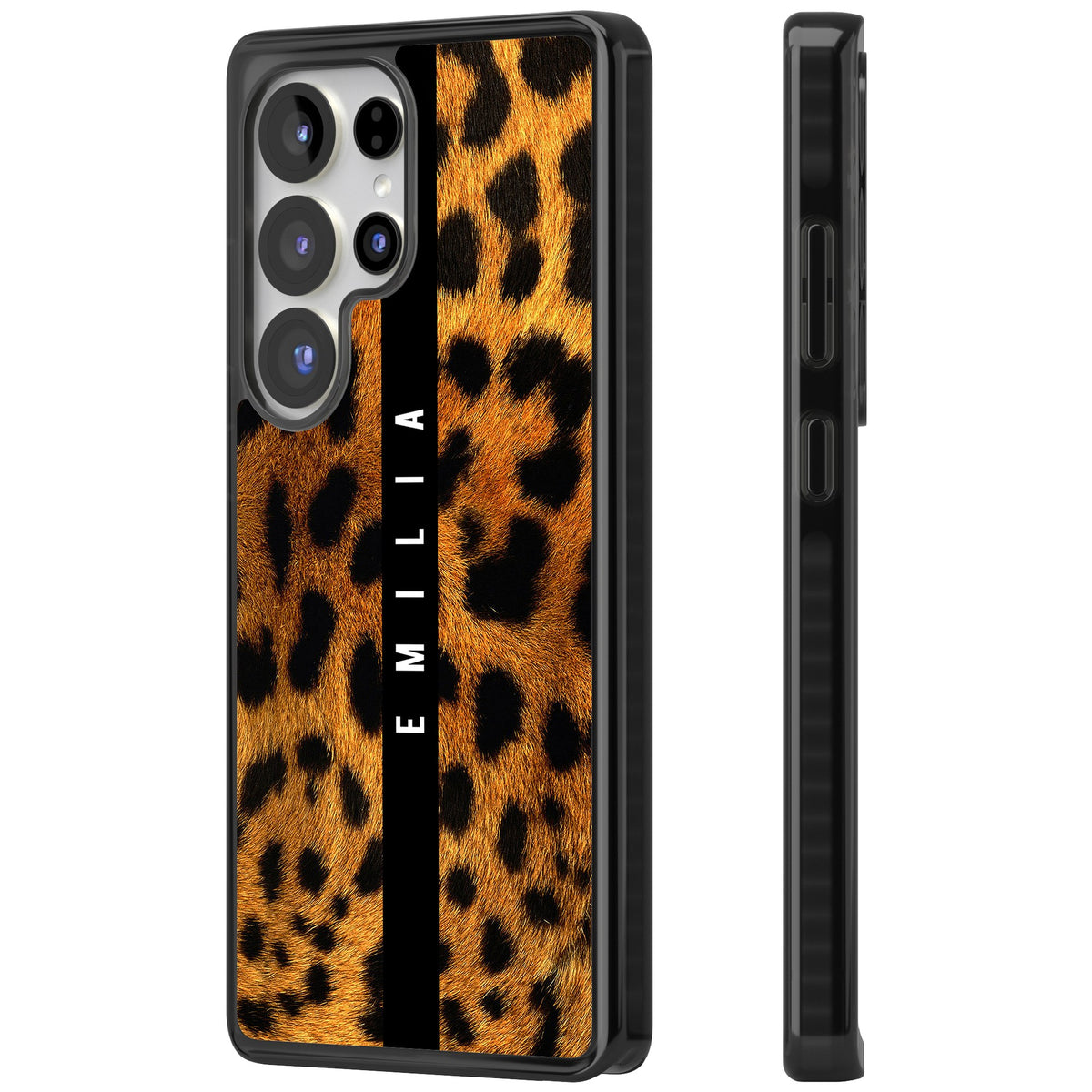 Leopard Print Samsung S25 Ultra / Samsung S26 Ultra Impact Black Phone Case side