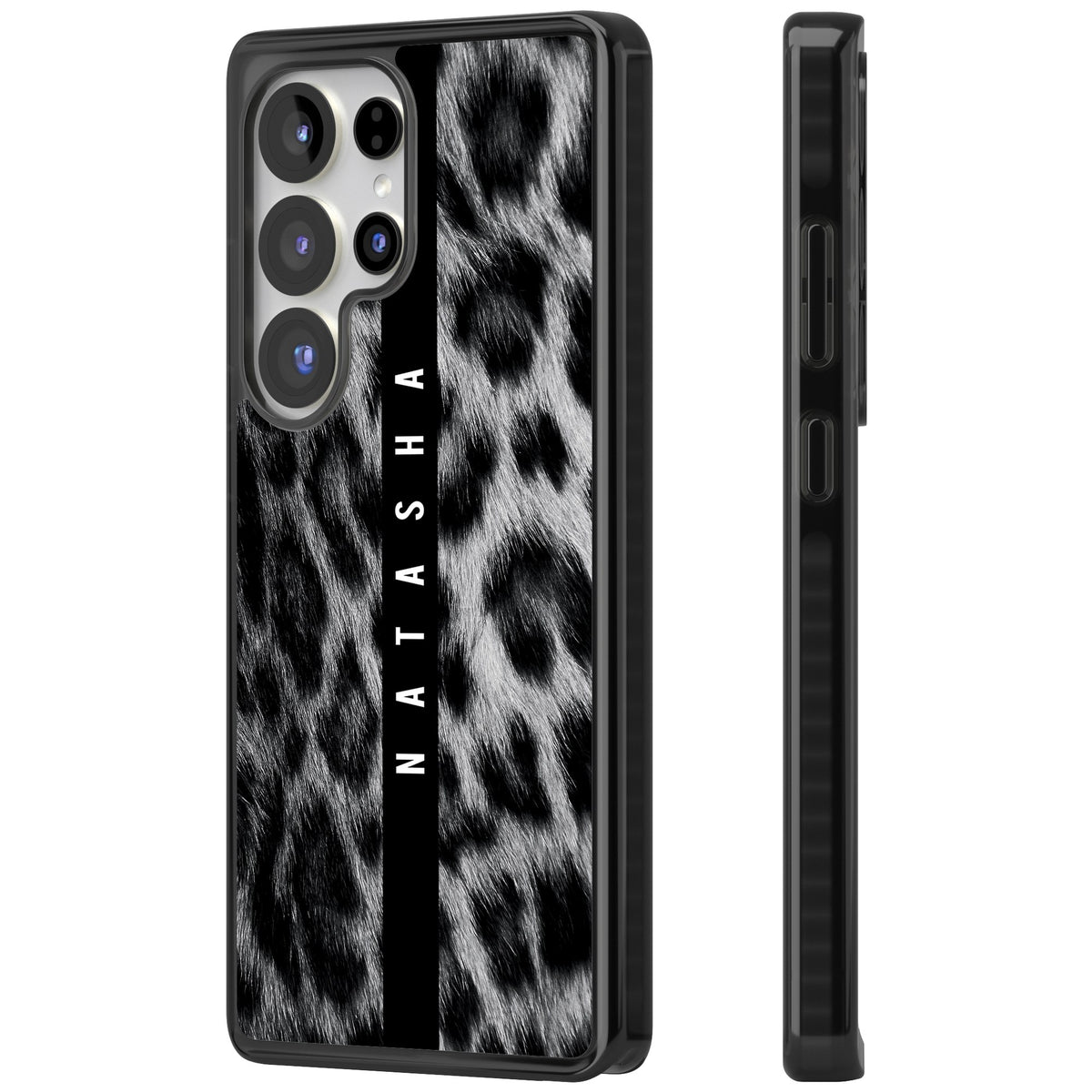 Snow Leopard Samsung S25 Ultra / Samsung S26 Ultra Impact Black Phone Case side