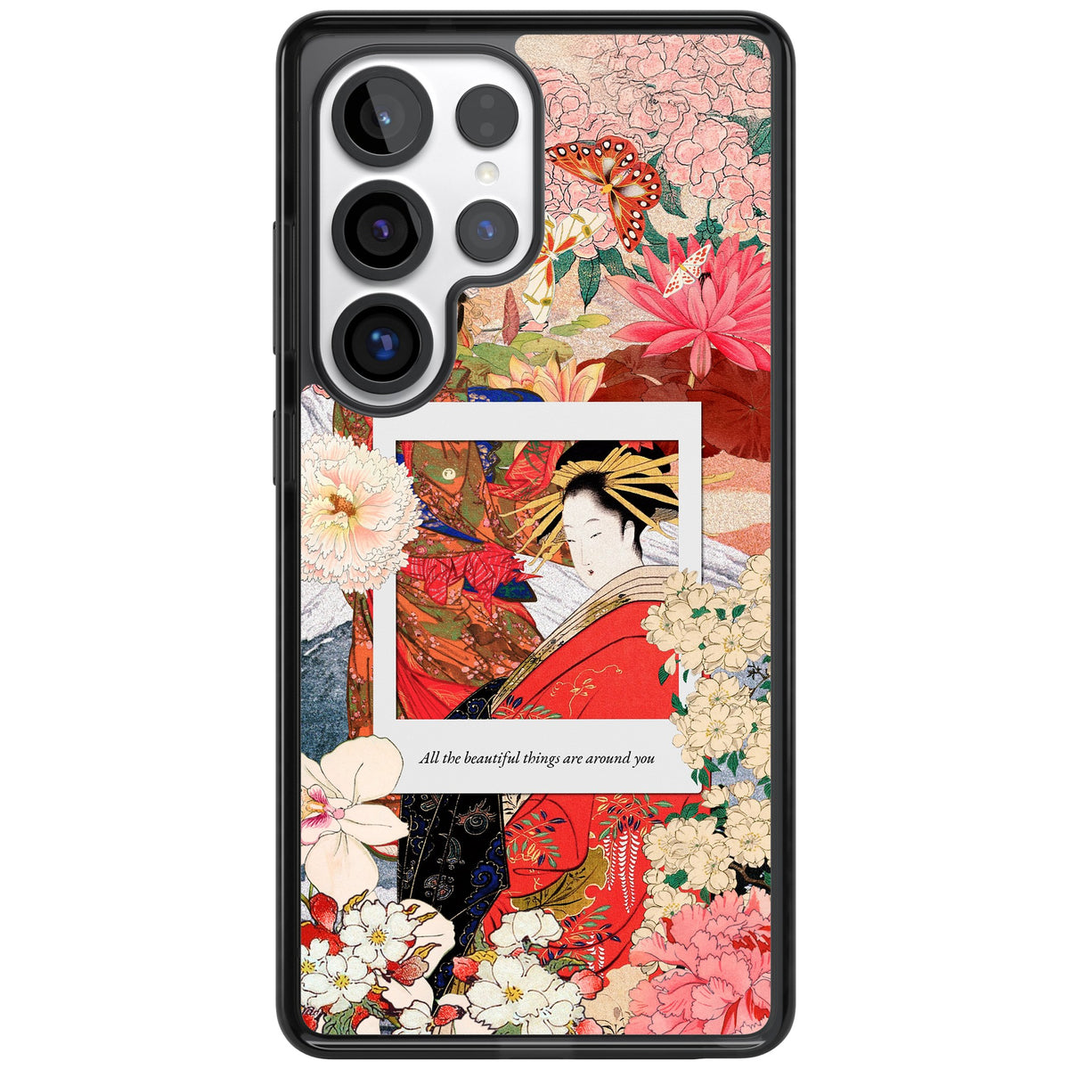Woodblock Geisha Samsung S25 Ultra / Samsung S26 Ultra Impact Black Phone Case front