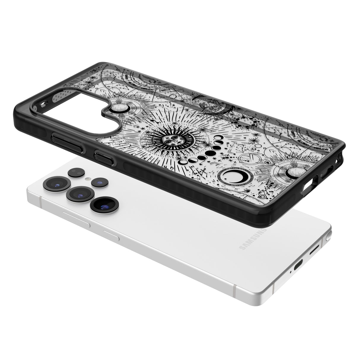 Suns & Zodiac Solar Chart Samsung S25 Ultra / Samsung S26 Ultra Impact Black Phone Case angled
