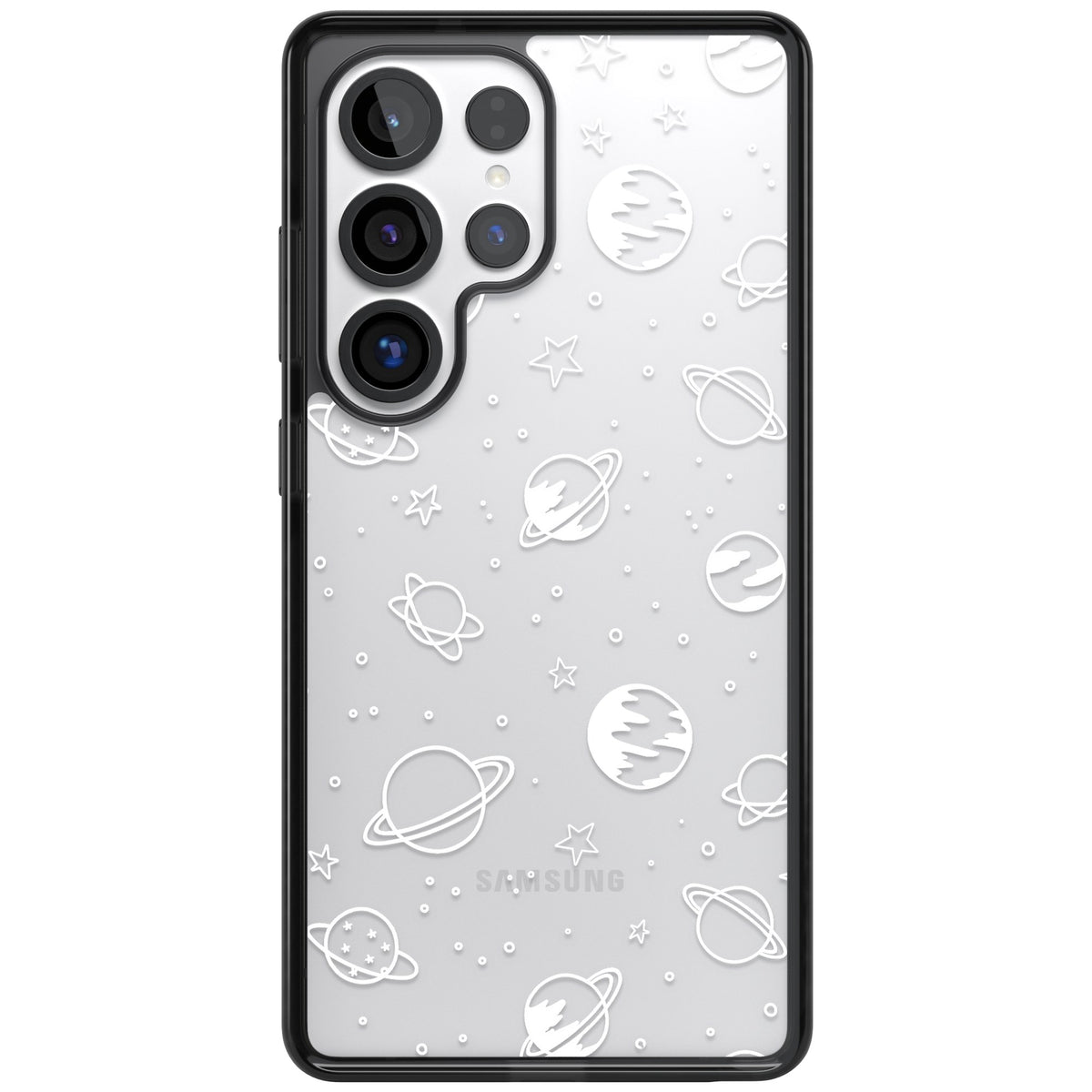 White Cosmic Samsung S25 Ultra / Samsung S26 Ultra Impact Black Phone Case front