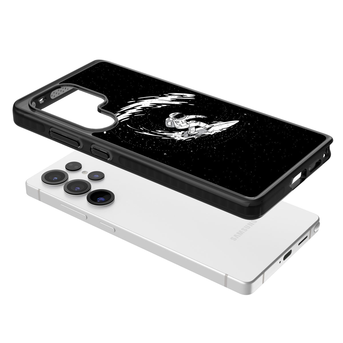 Cosmic Surf Samsung S25 Ultra / Samsung S26 Ultra Impact Black Phone Case angled