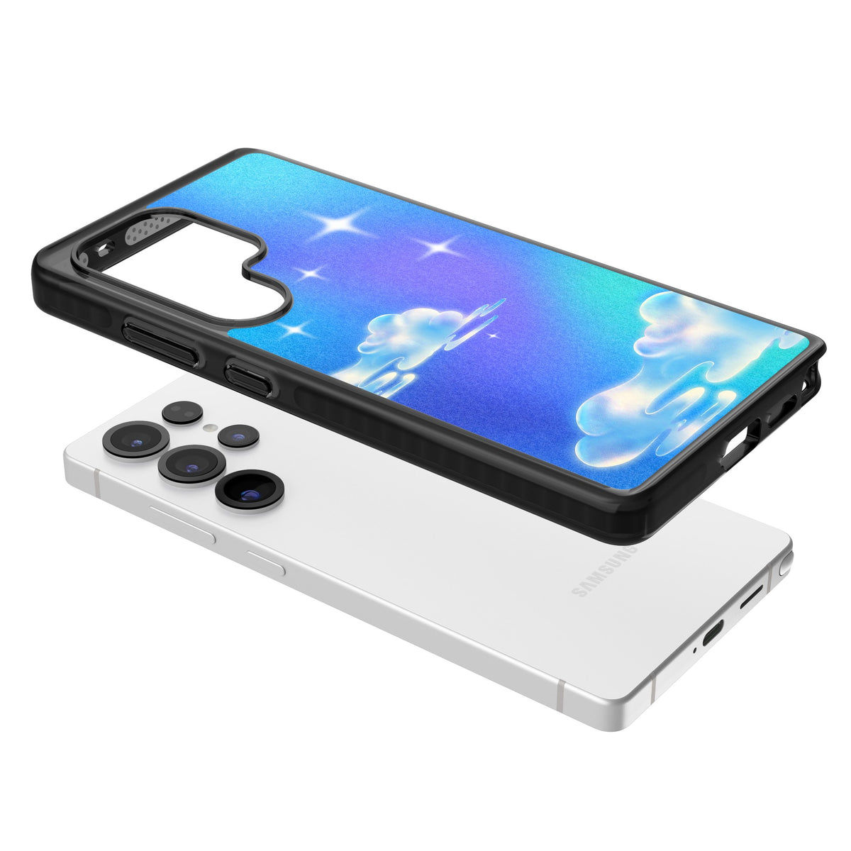 Aurora Samsung S25 Ultra / Samsung S26 Ultra Impact Black Phone Case angled