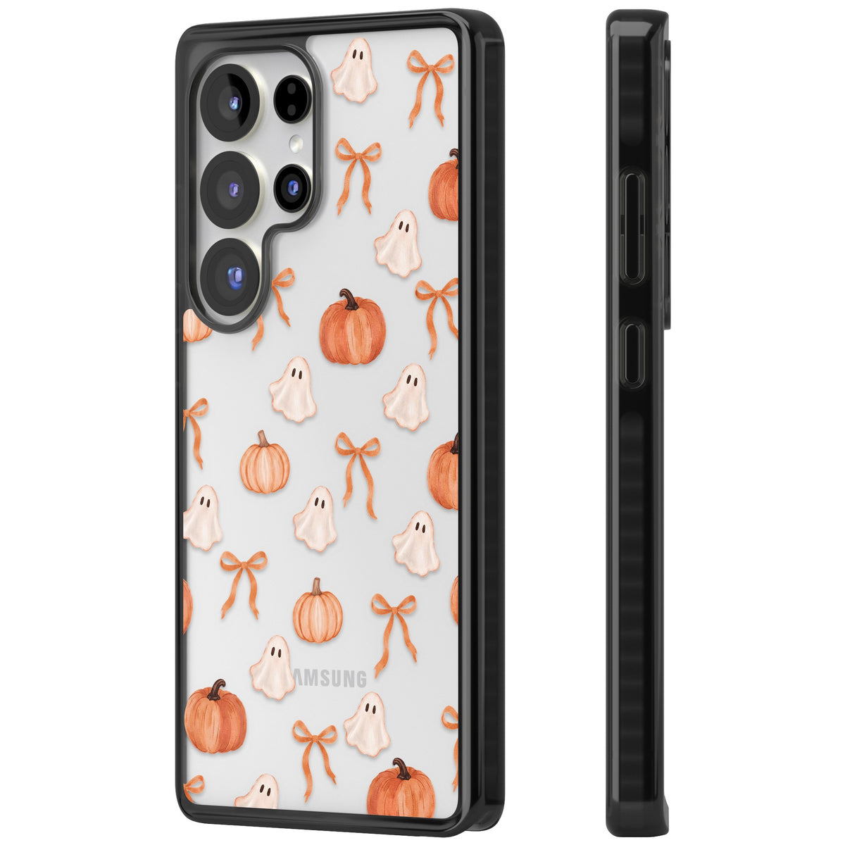 Bows, Ghosts & Pumpkins Samsung S25 Ultra / Samsung S26 Ultra Impact Black Phone Case side