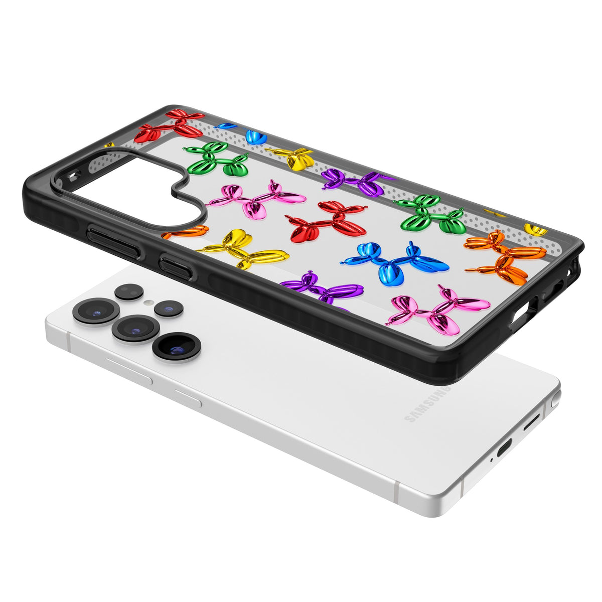 Balloon Dogs Samsung S25 Ultra / Samsung S26 Ultra Impact Black Phone Case angled