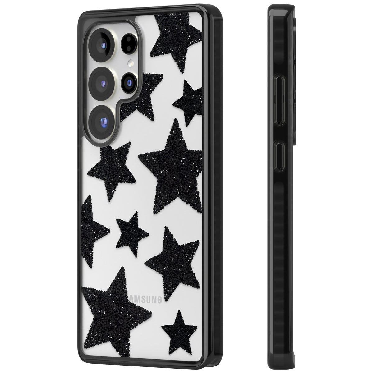 Beaded Black Stars Samsung S25 Ultra / Samsung S26 Ultra Impact Black Phone Case side