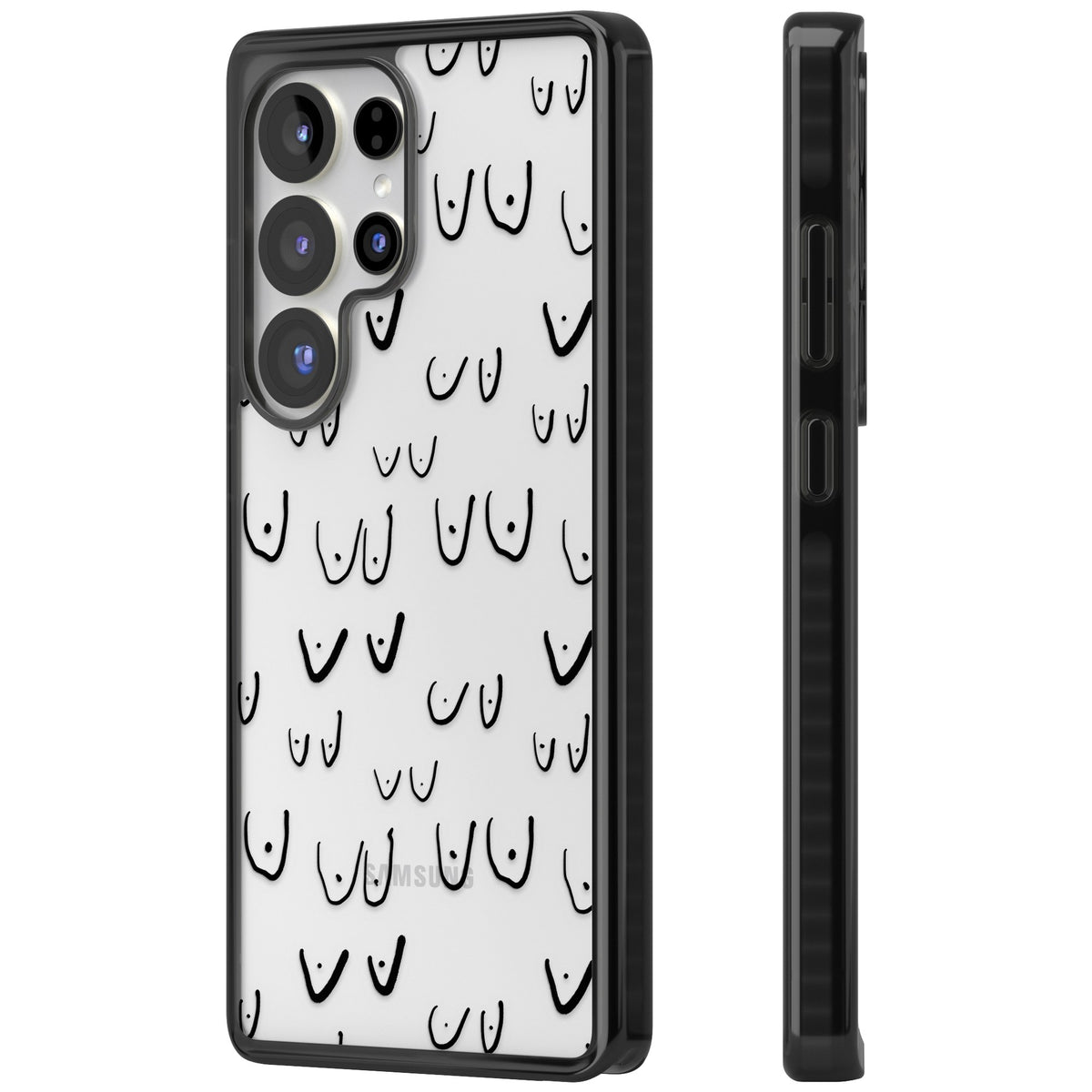 Boob Pattern (Black) Samsung S25 Ultra / Samsung S26 Ultra Impact Black Phone Case side