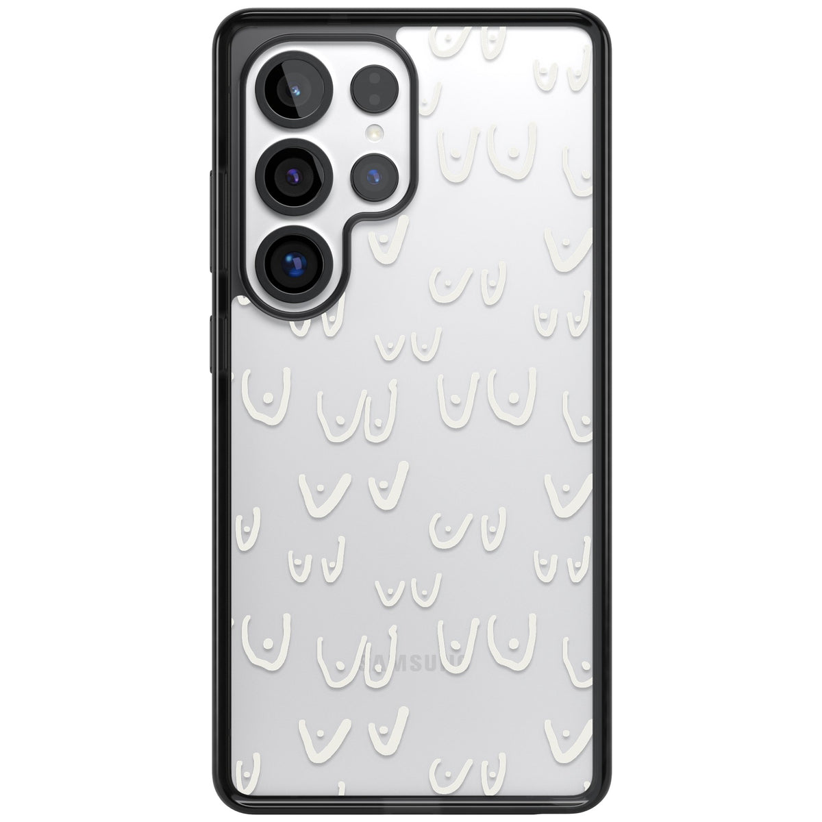 Boob Pattern (White) Samsung S25 Ultra / Samsung S26 Ultra Impact Black Phone Case front