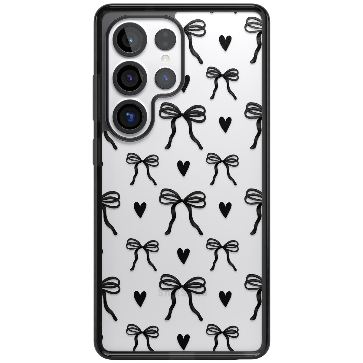 Black Bows & Hearts Samsung S25 Ultra / Samsung S26 Ultra Impact Black Phone Case front