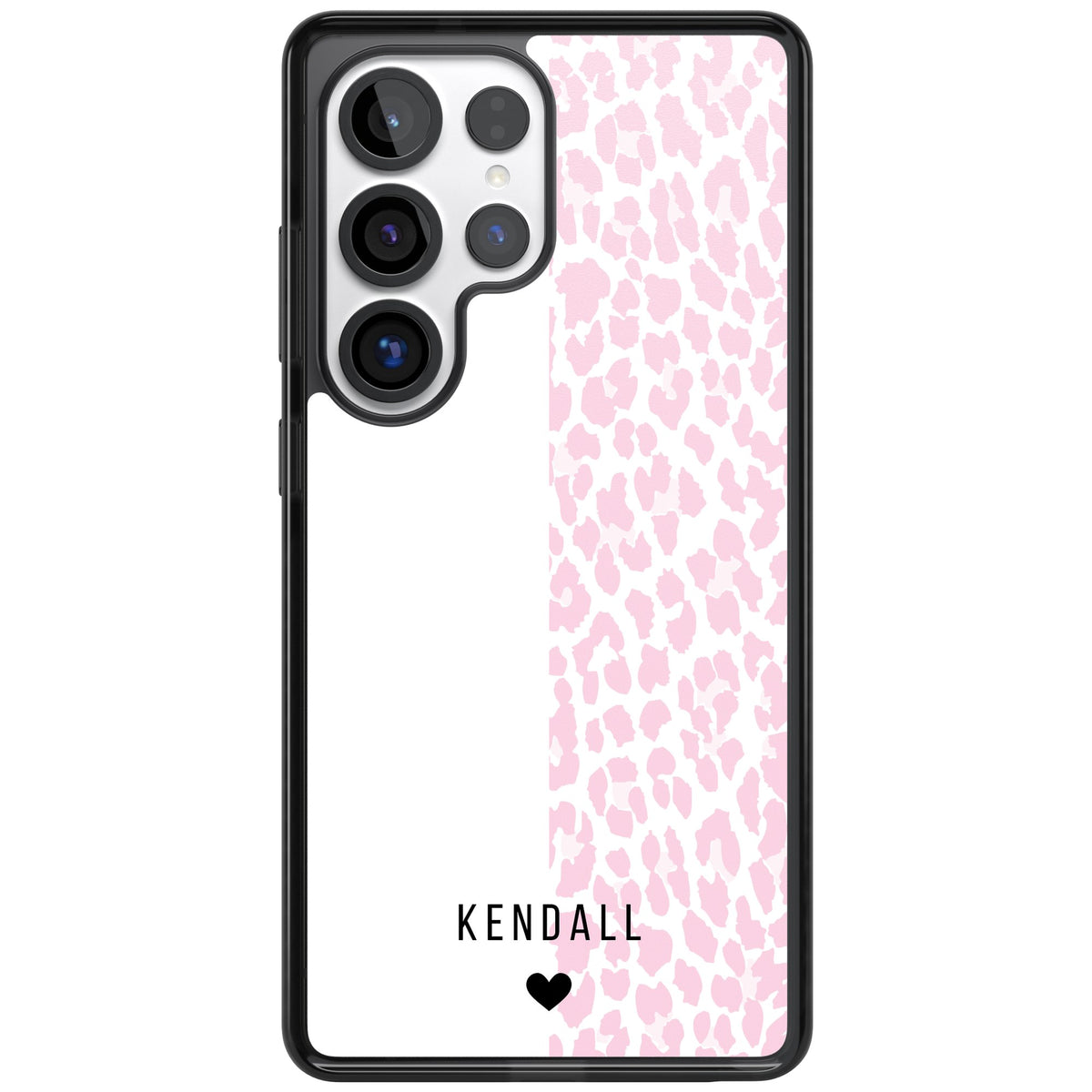 Personalised Pink Leopard Samsung S25 Ultra / Samsung S26 Ultra Impact Black Phone Case front