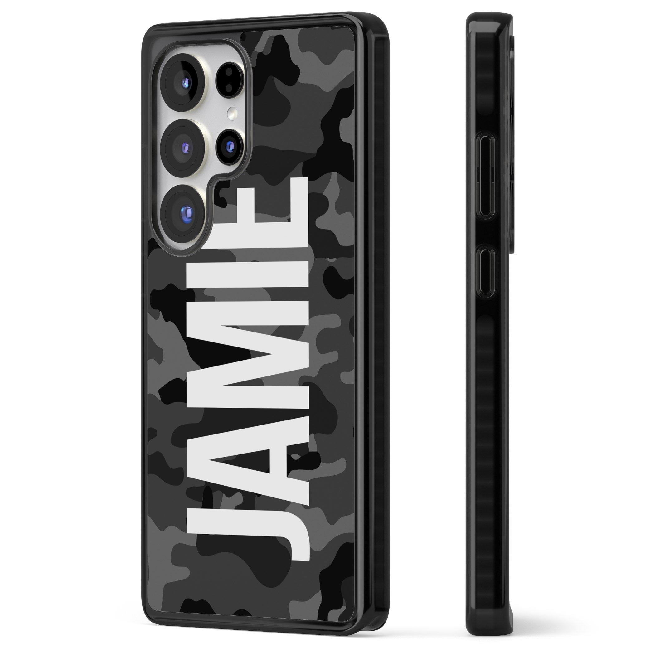 Personalised Black Camo Name Vertical