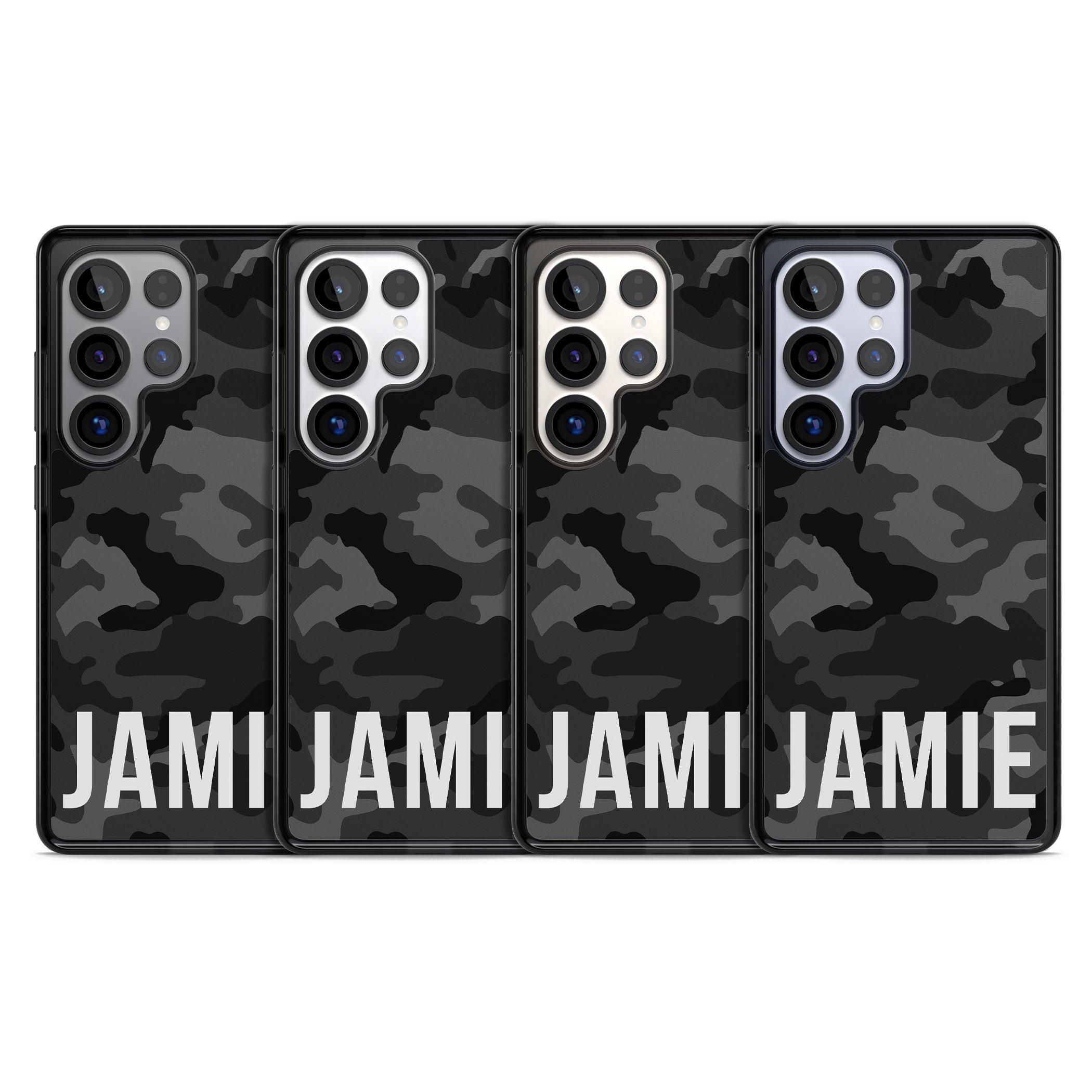 Personalised Black Camo Name Horizontal