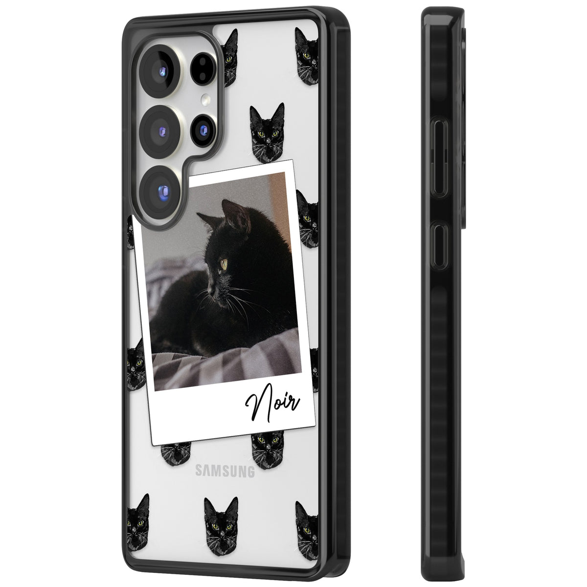 Personalised Bombay Cat Photo Samsung S25 Ultra / Samsung S26 Ultra Impact Black Phone Case side