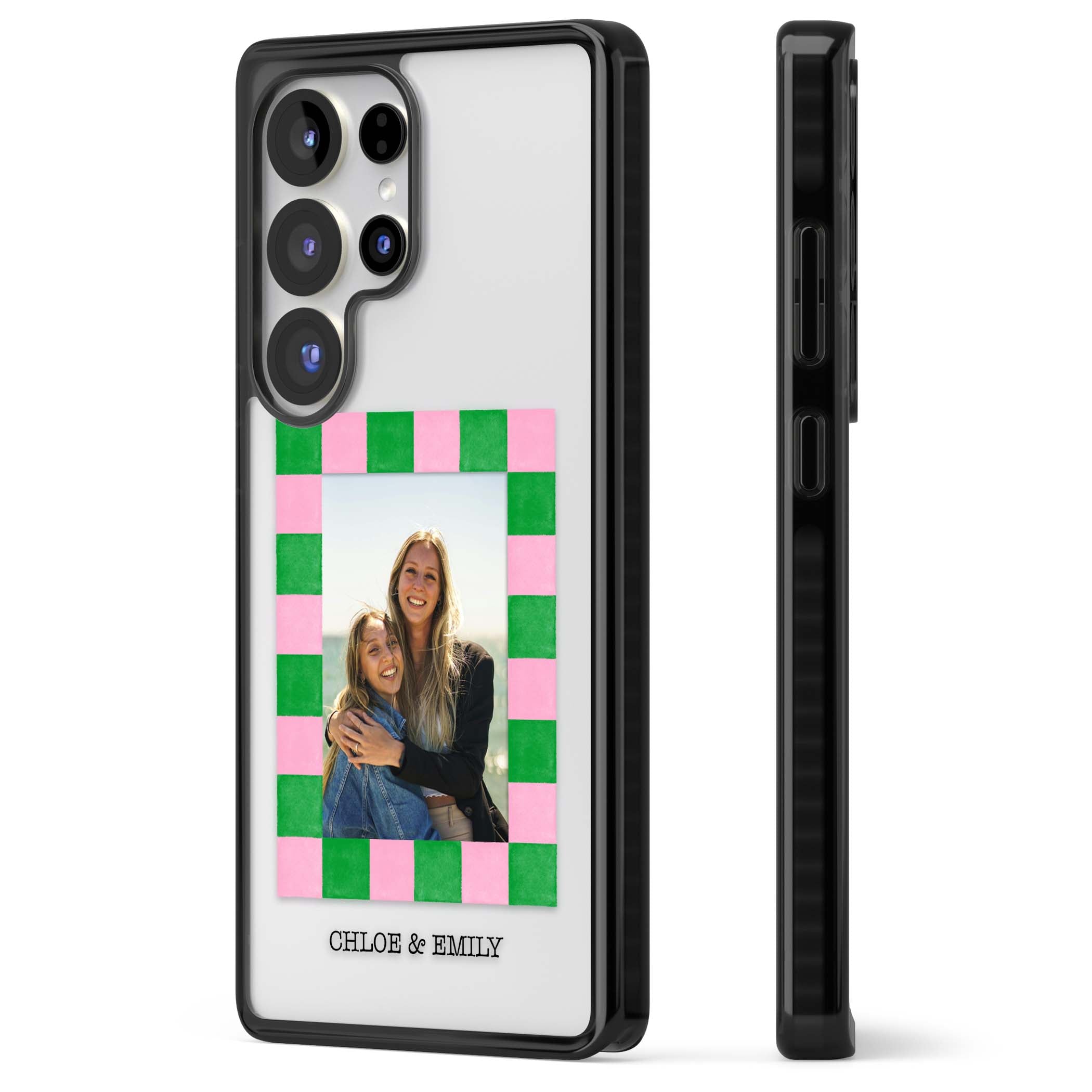 Riviera Check Photo cute iPhone case | Black Impact case for Samsung Galaxy S25 Ultra