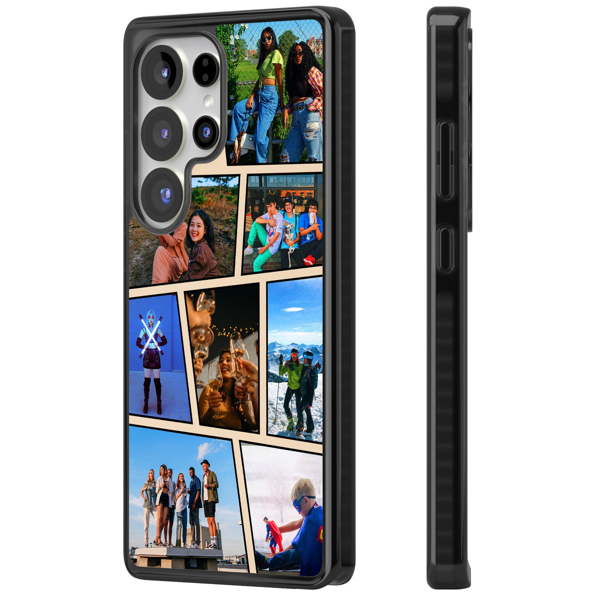 Personalised Comic Strip Photo Samsung S25 Ultra / Samsung S26 Ultra Impact Black Phone Case side