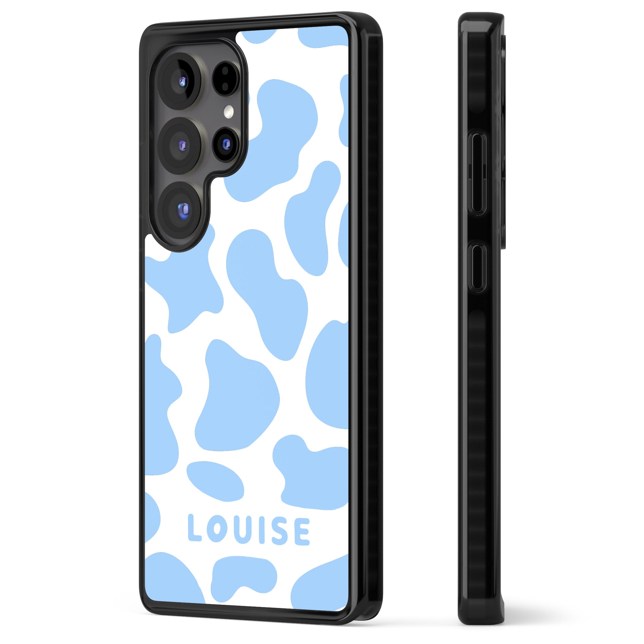 Personalised Blue And White Cow Print