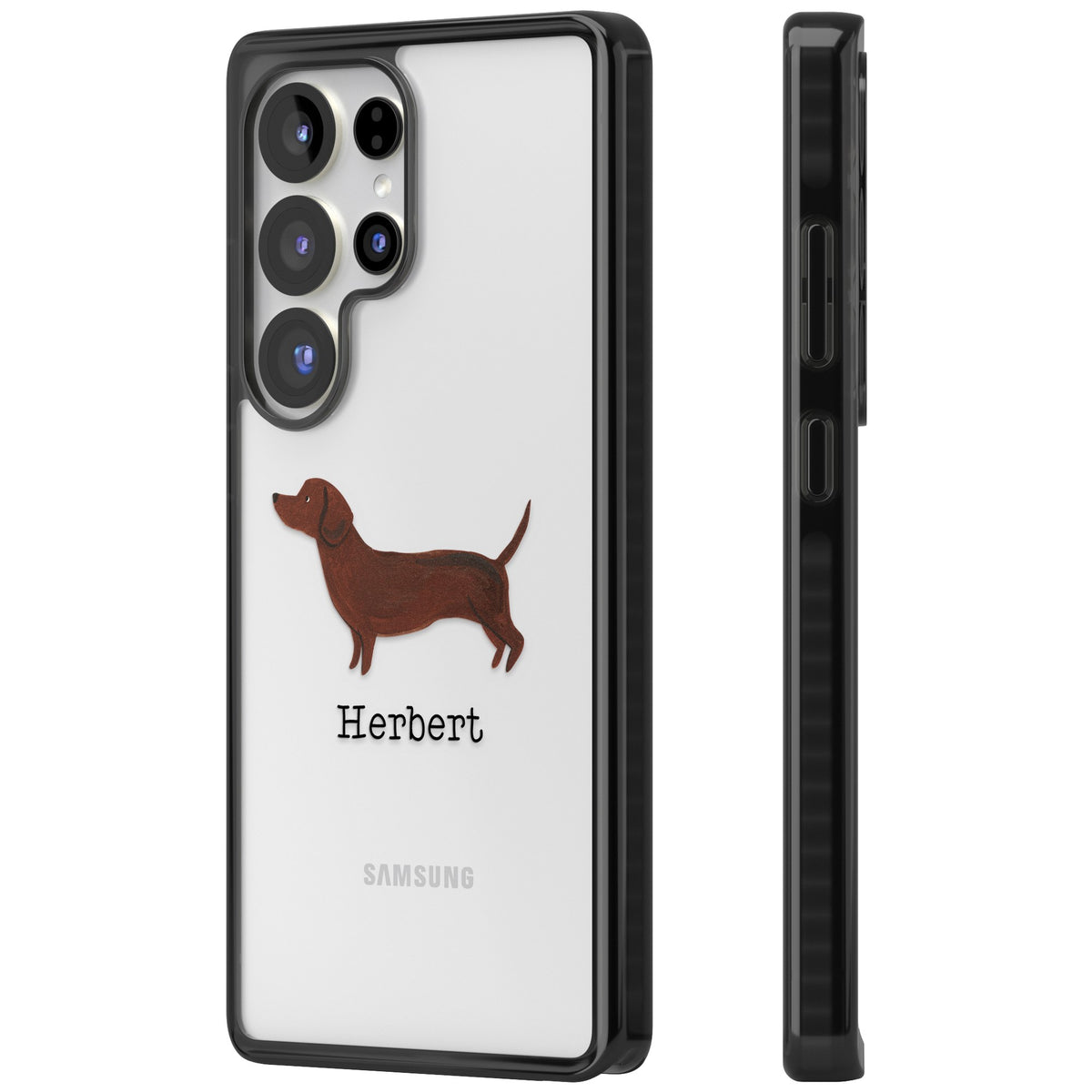 Personalised Sausage Dog Samsung S25 Ultra / Samsung S26 Ultra Impact Black Phone Case side