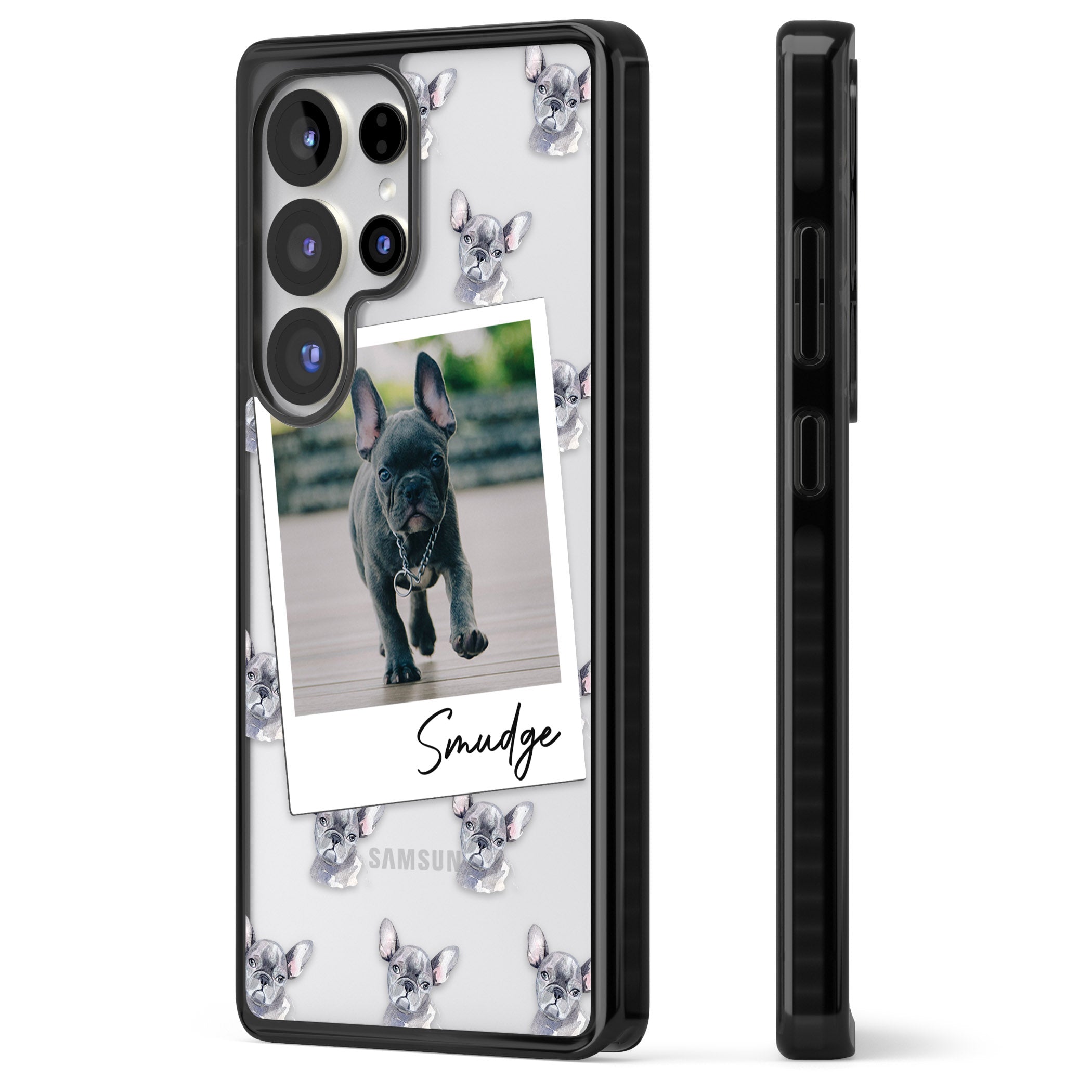 Personalised Grey French Bulldog Instant Camera Photo